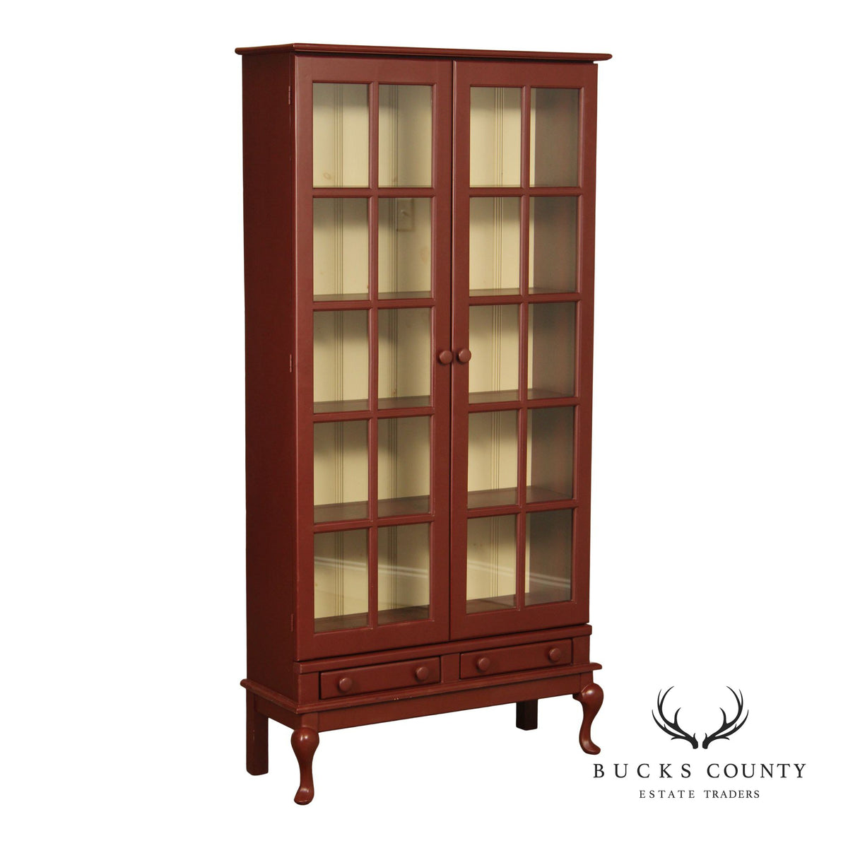 Georgia Pine Craftsmen Devonshire Painted Pine Plate Cupboard Cabinet