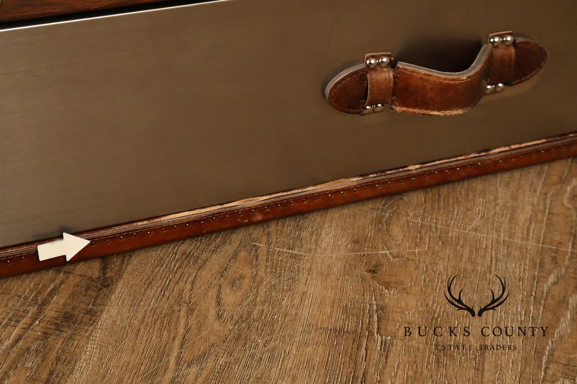 Restoration Hardware 'Mayfair' Steel and Leather Chest of Drawers