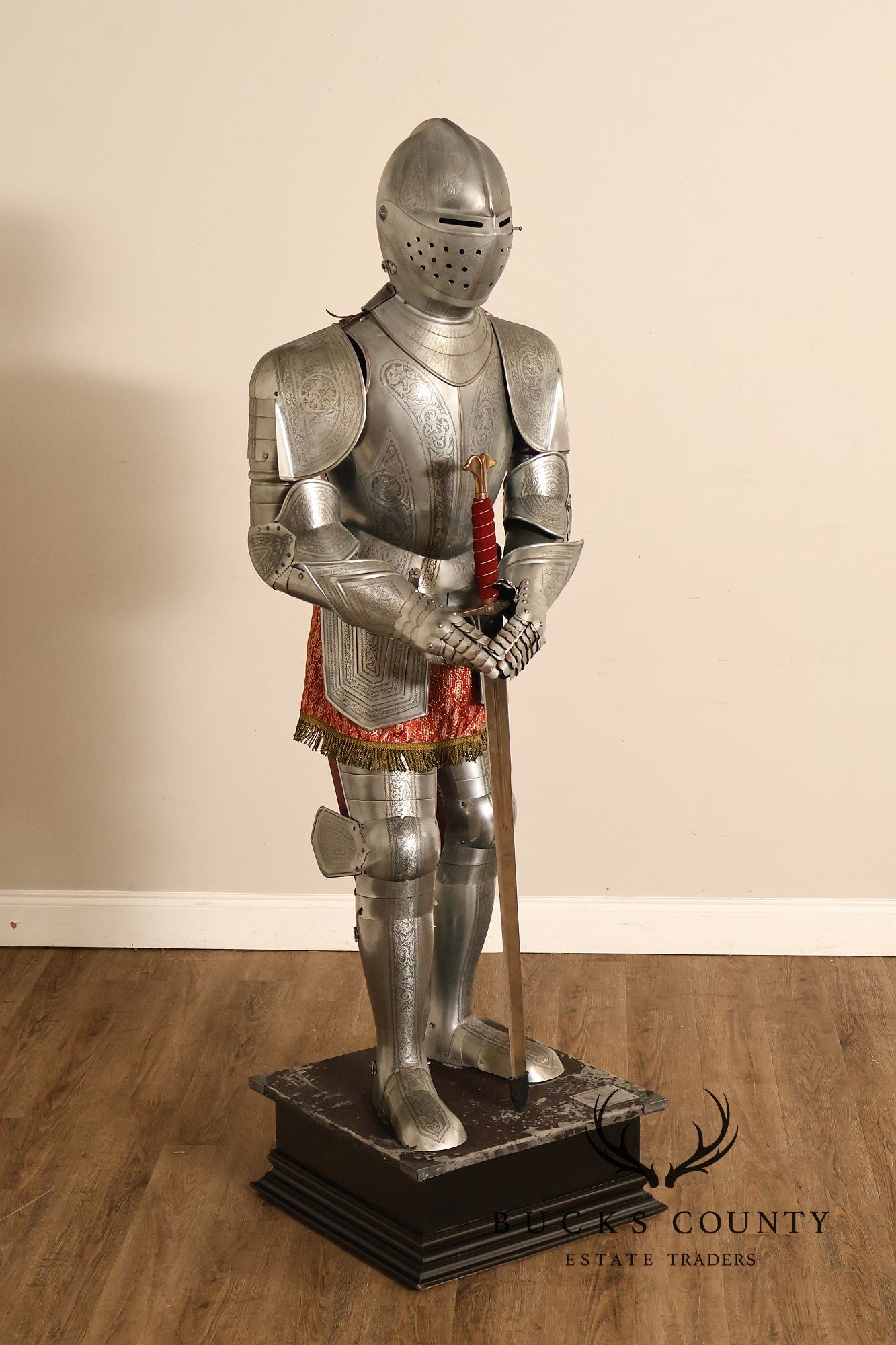 Marto Toledo Spanish Engraved Full Suit of Armor with Sword