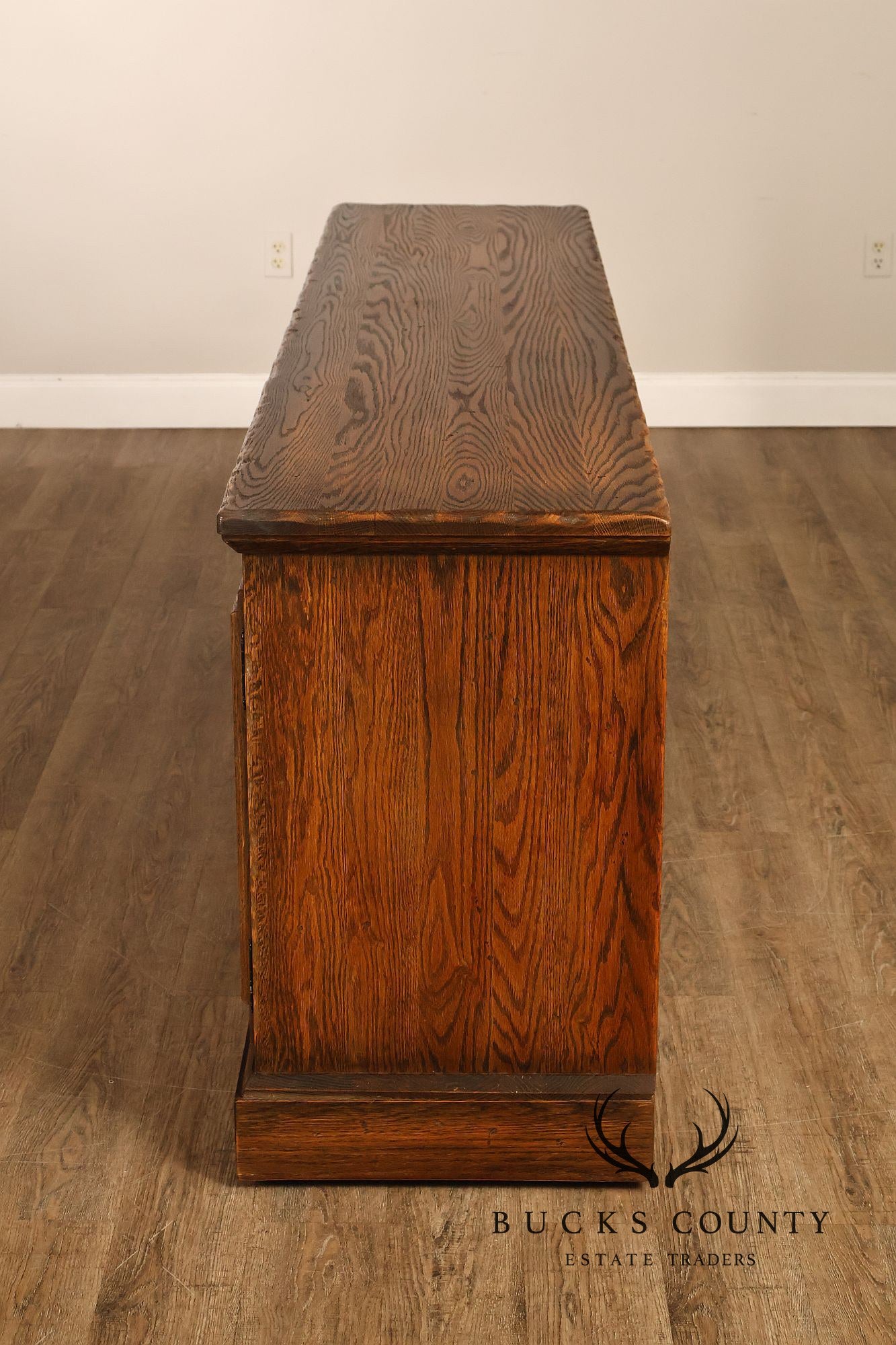 Jamestown Lounge Co. Colonnade Collection Vintage Sculpted Oak Long Credenza
