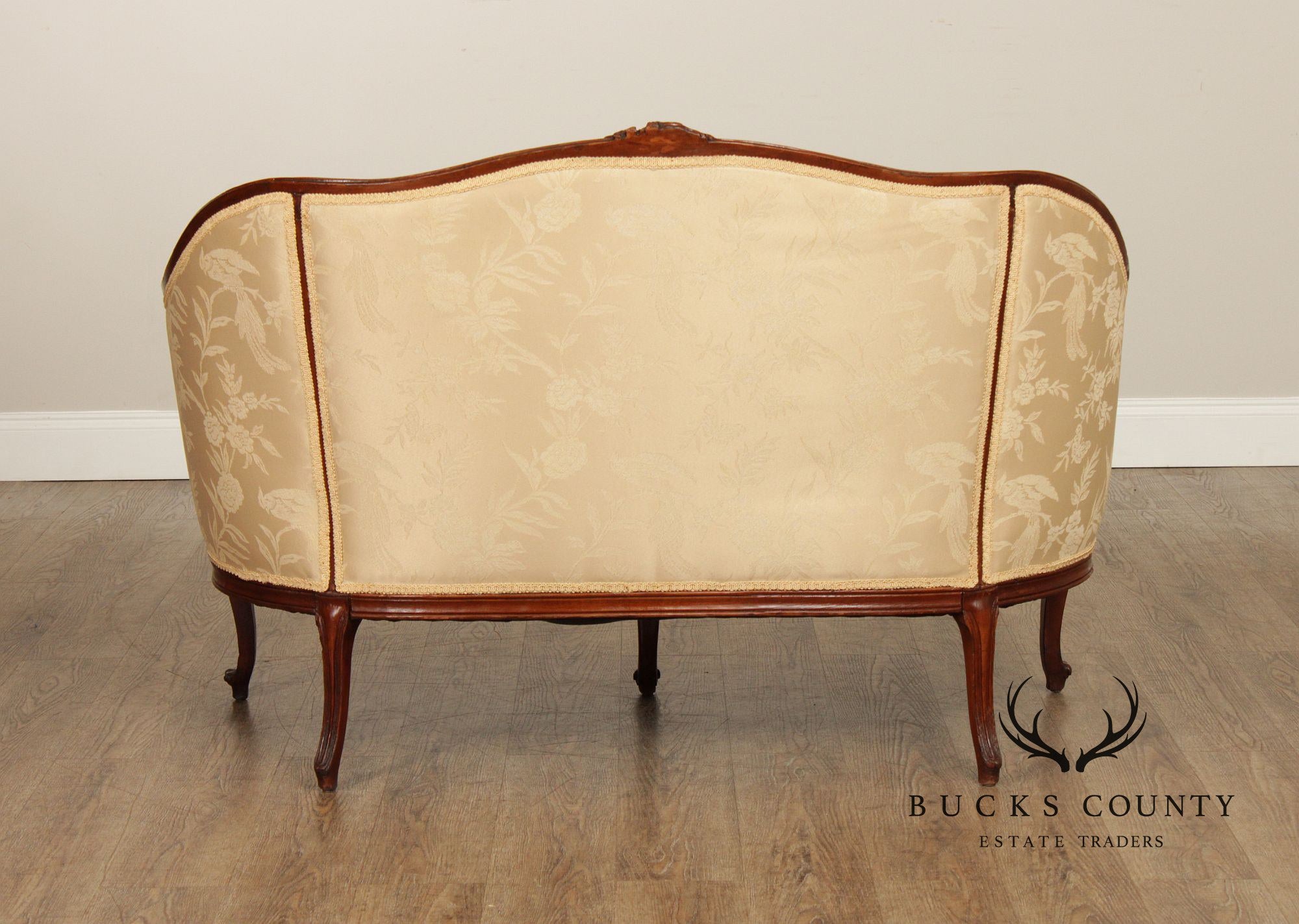 French Louis XV Style Vintage Carved Frame Loveseat