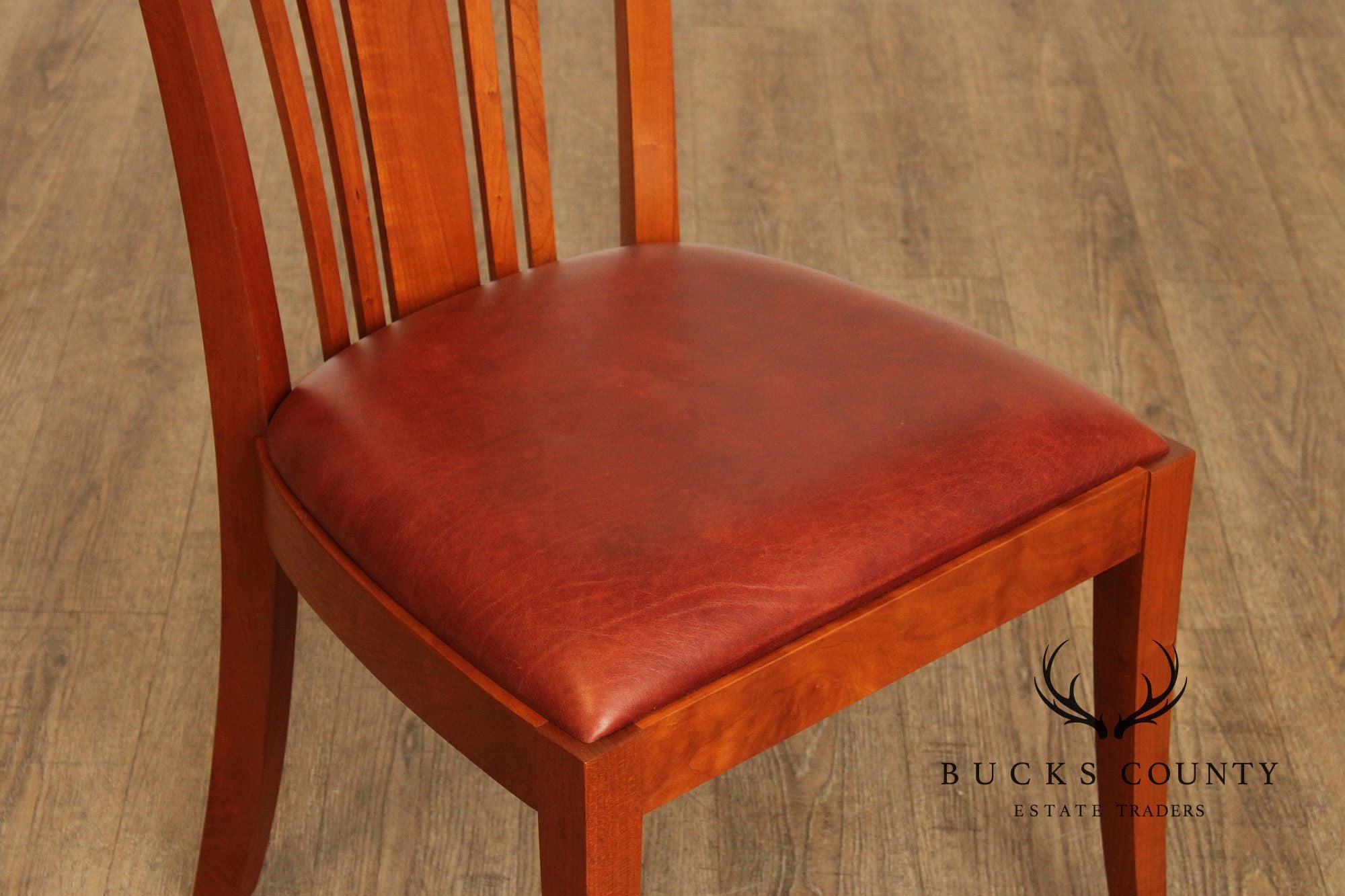 Stickley Metropolitan Collection Cherry and Leather Side Chair