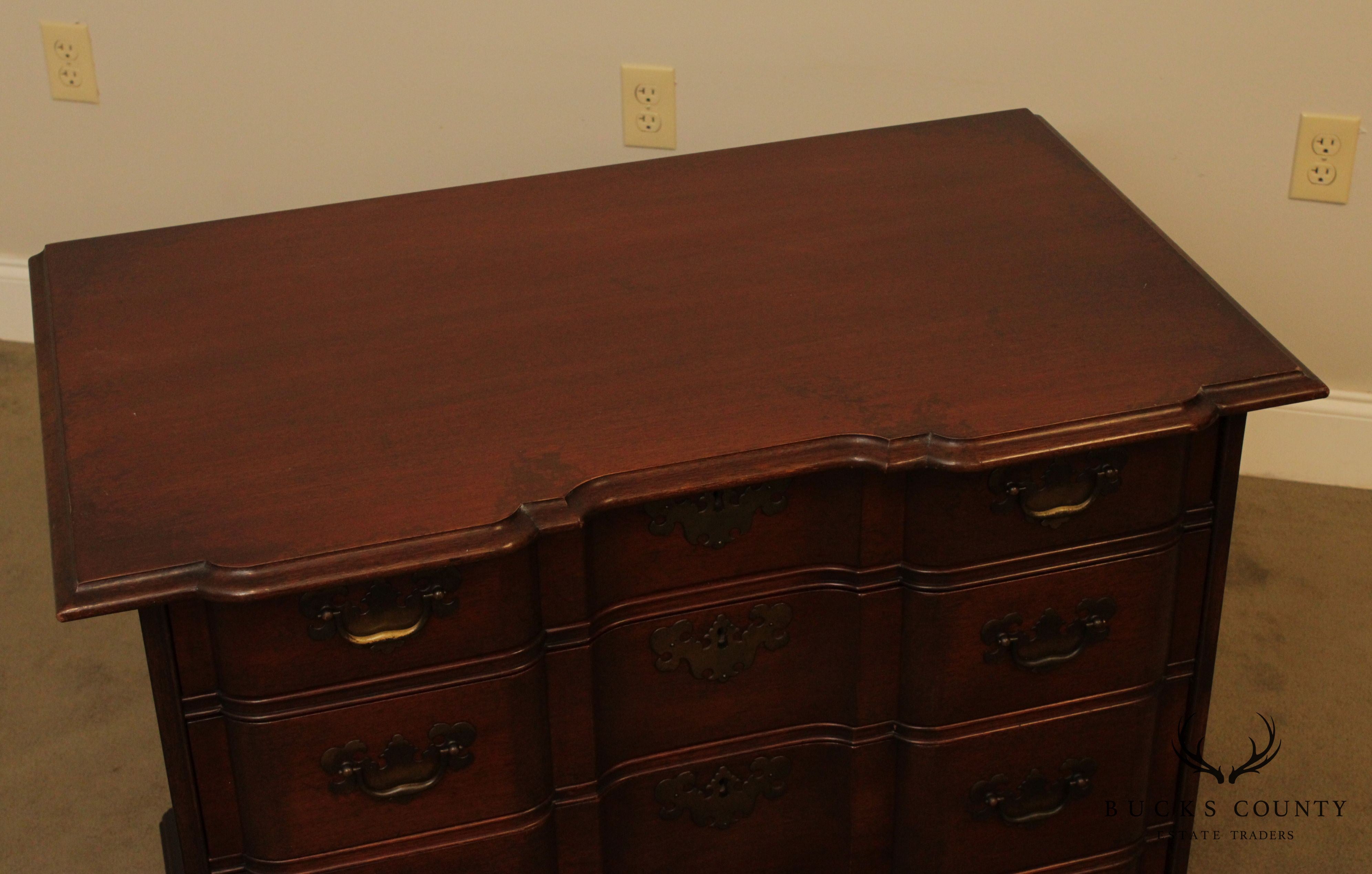 Colonial Mfg. Co. Edison Institute Museum Reproduction Chippendale Mahogany Block Front Chest