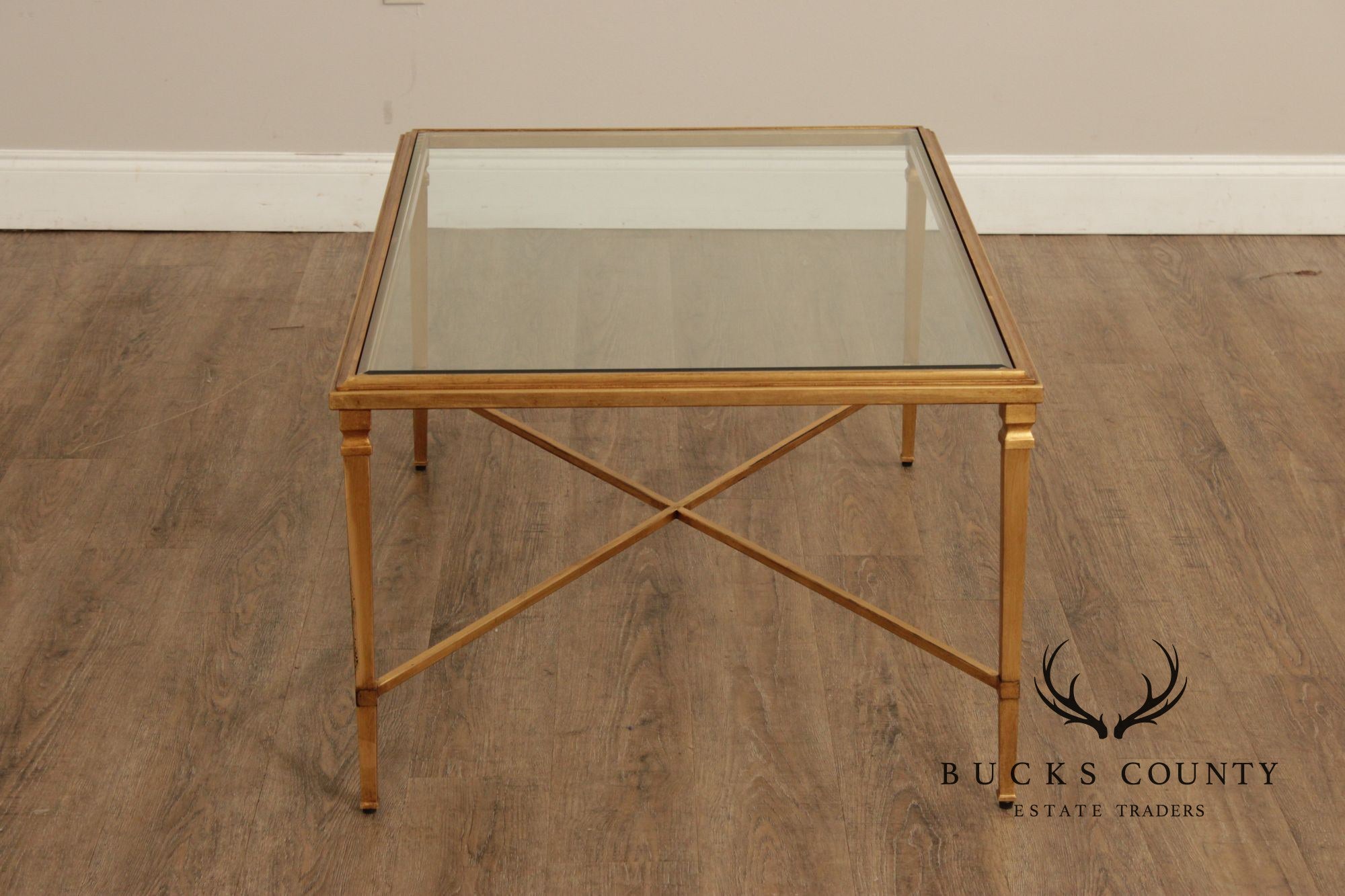 Ethan Allen 'Heron' Glass Top Coffee Table