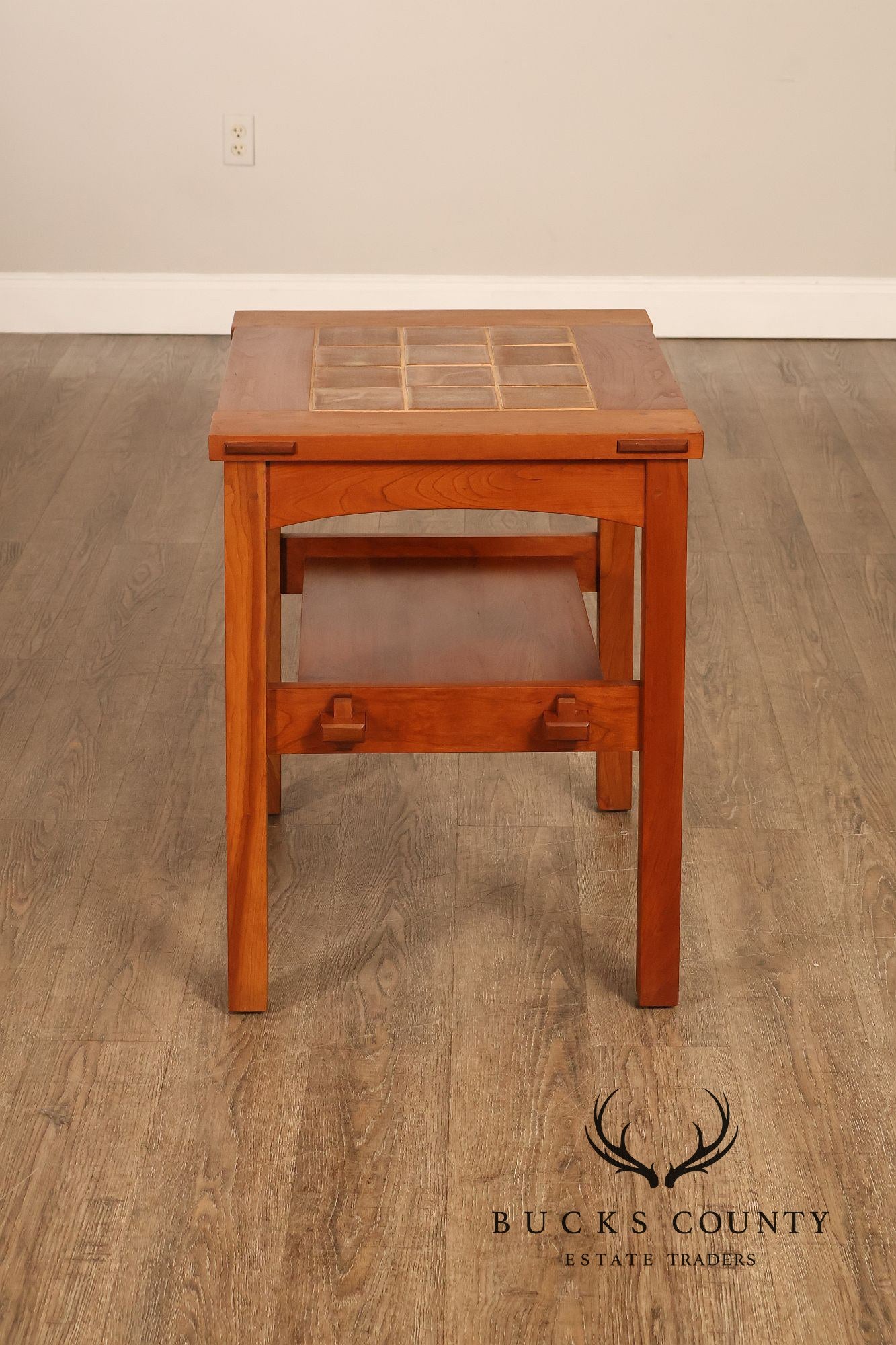 Stickley Mission Collection Pair Of Cherry Tile Top End Tables