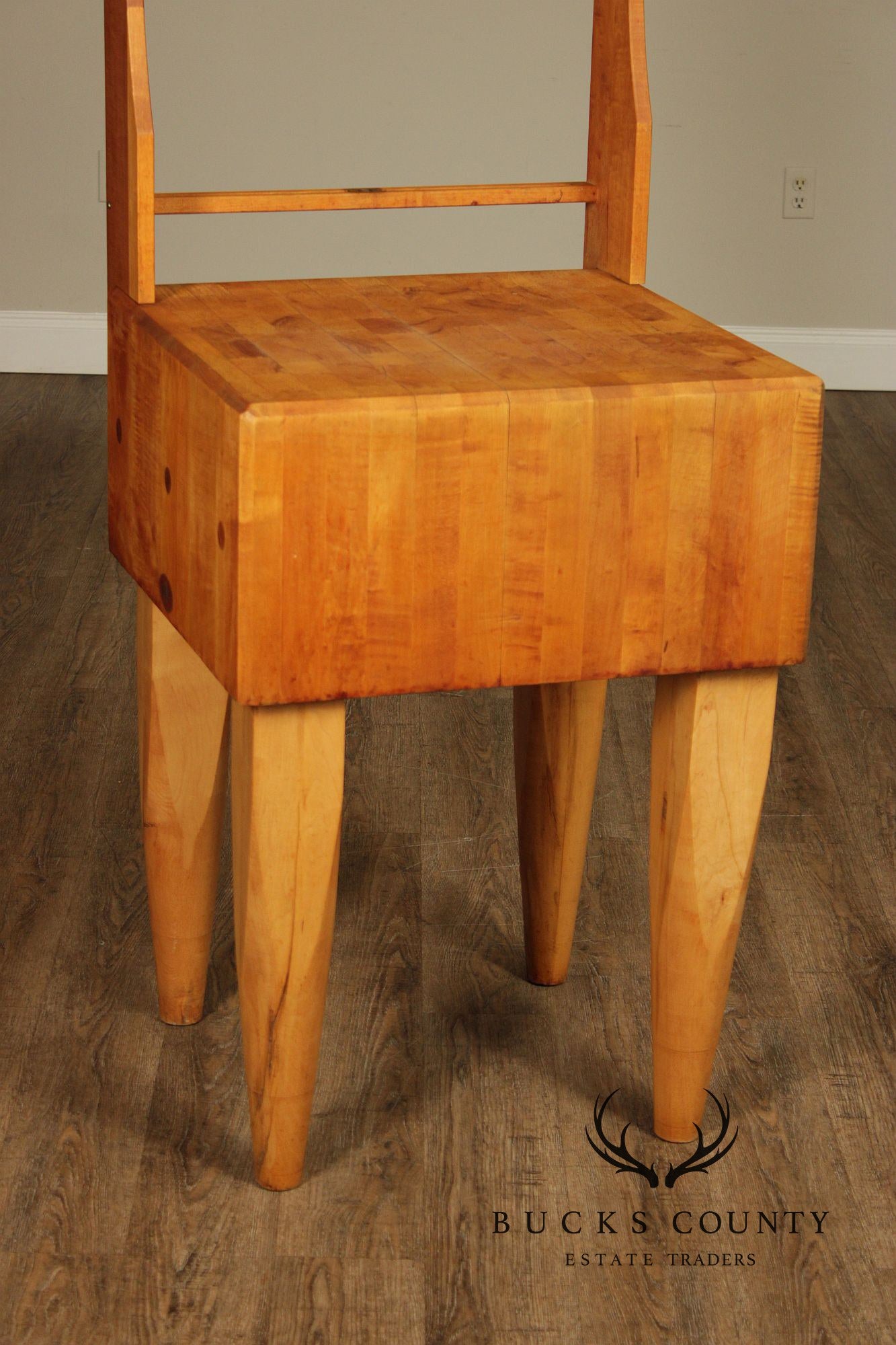 Bally Block Co. Solid Maple Butcher Block Work Table With Upper Rack