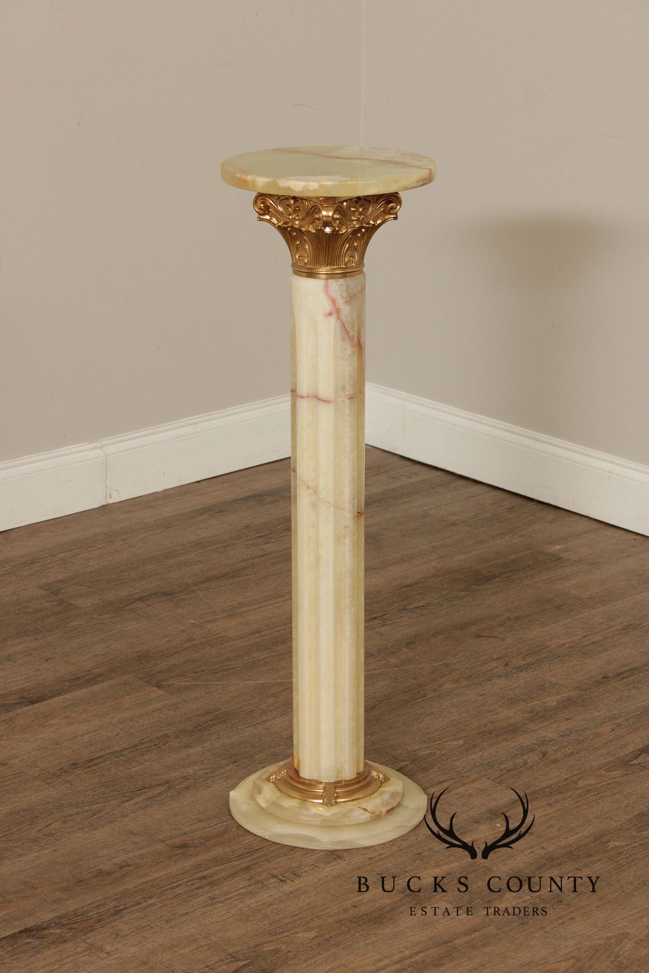 Antique Carved Onyx Pedestal