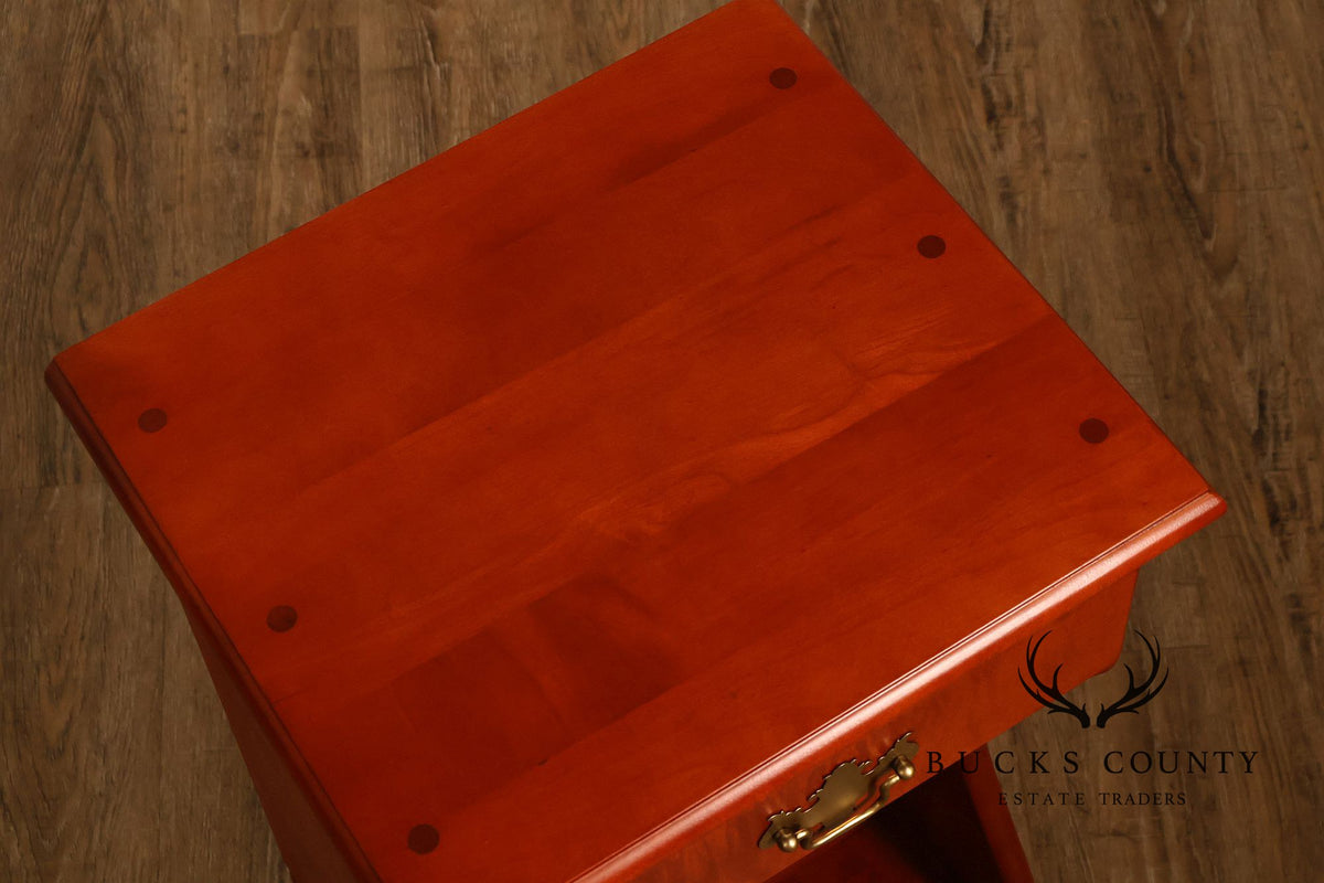 Traditional Maple One-Drawer Open Shelf Nightstand