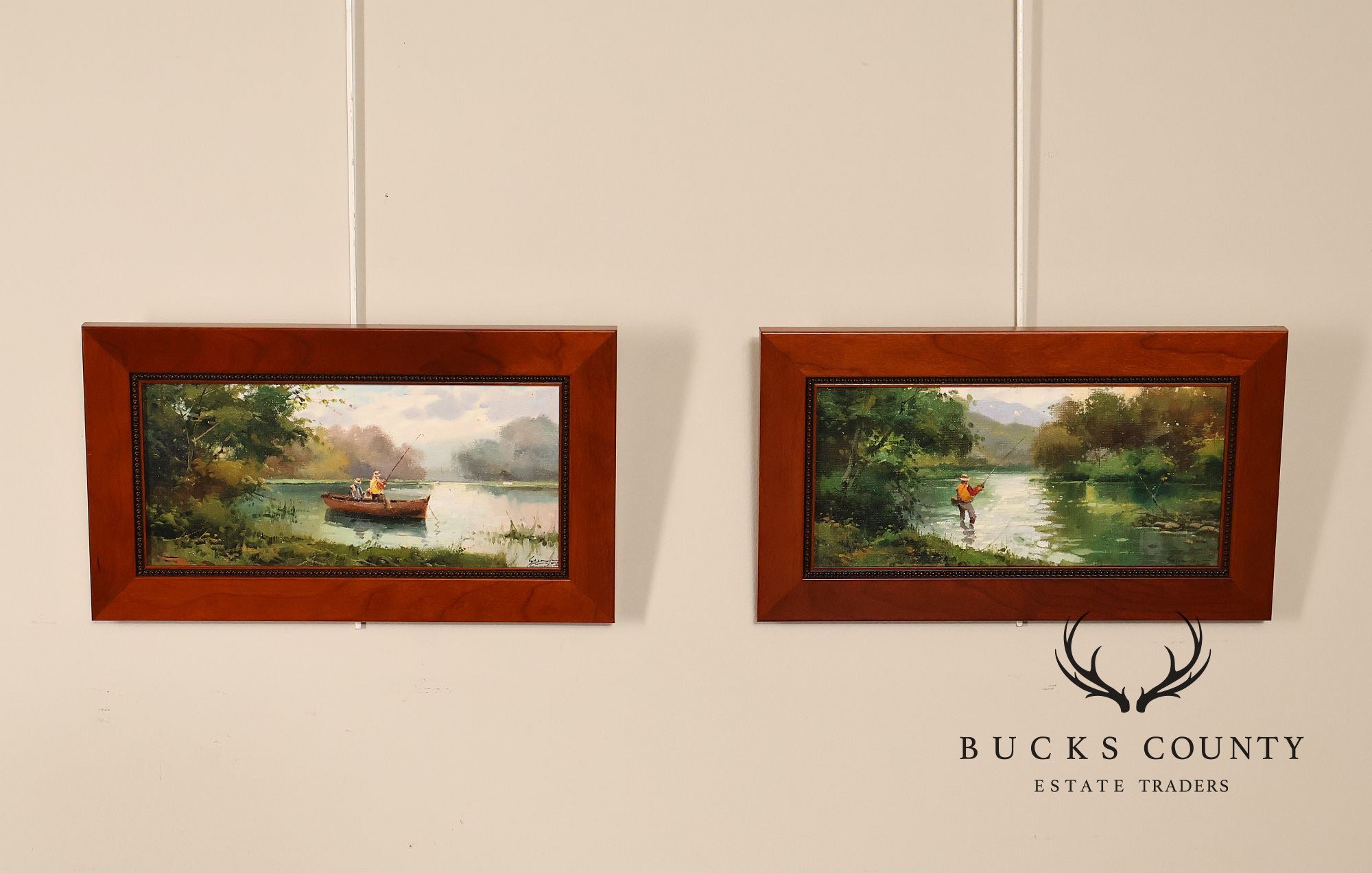 Salvador Caballero Pair of Fishermen Paintings