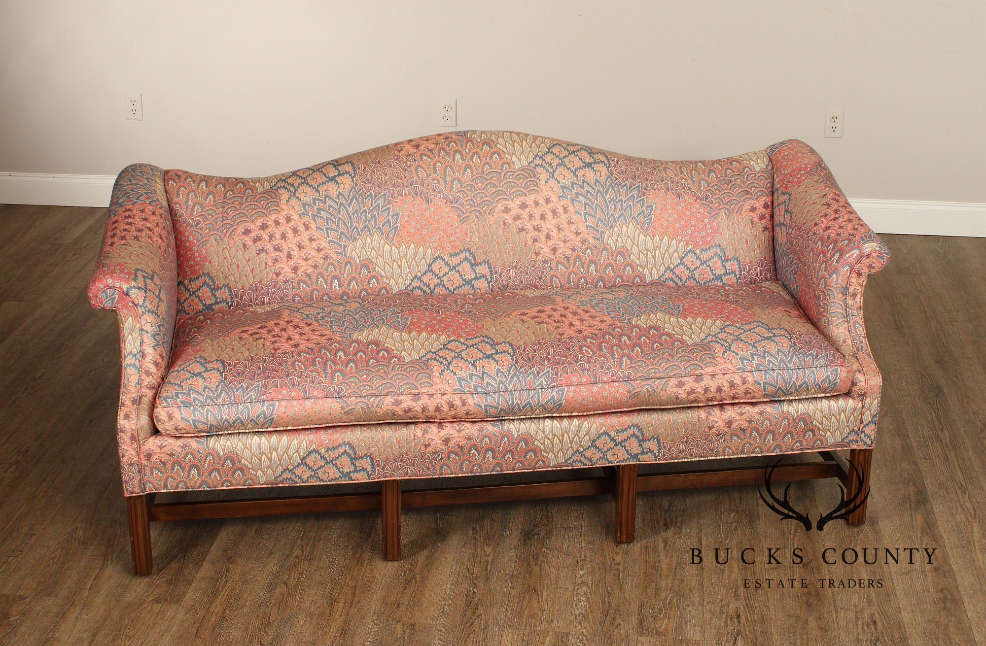 Chippendale Style Vintage Camelback Sofa