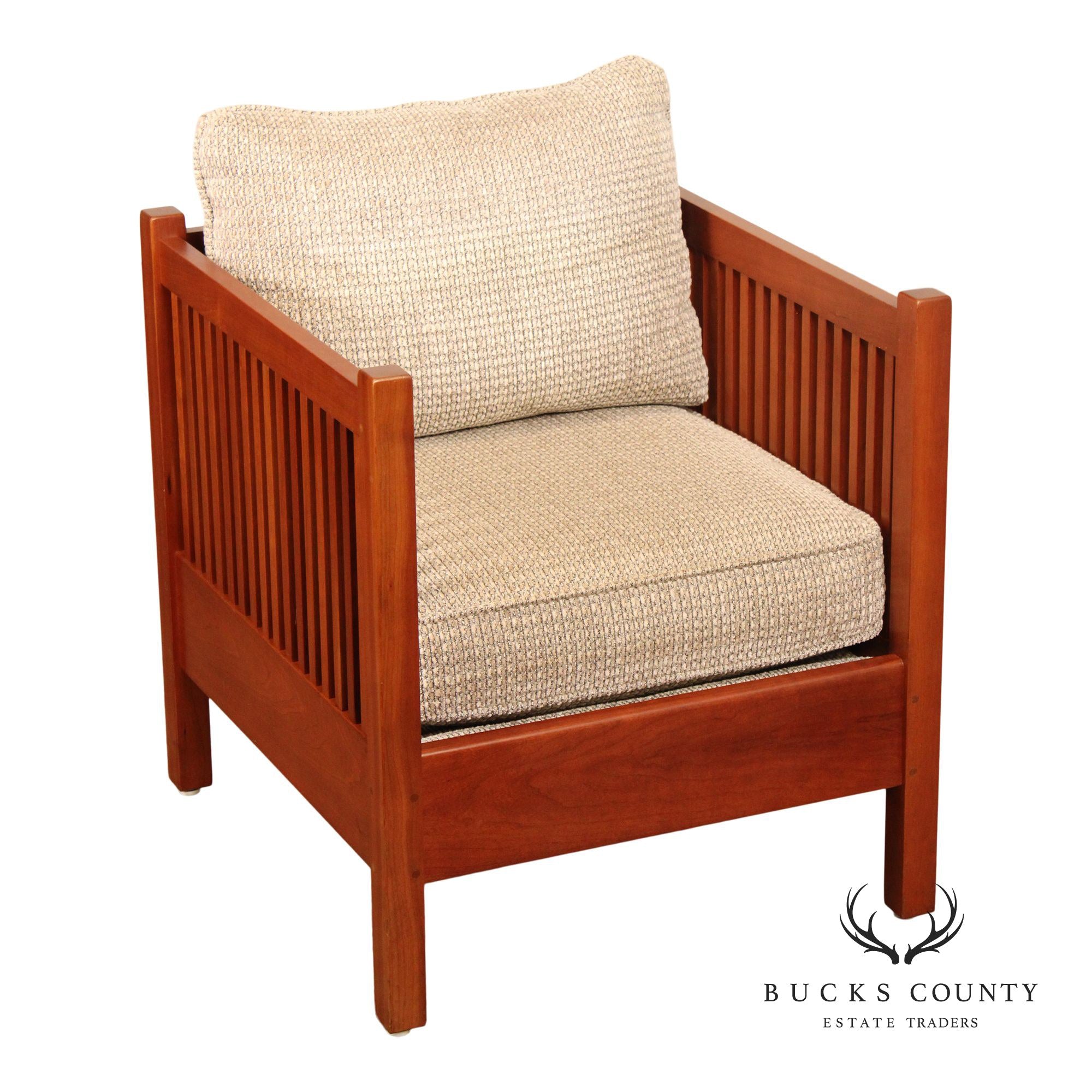 Stickley Mission Style Cherry Spindle Lounge Chair