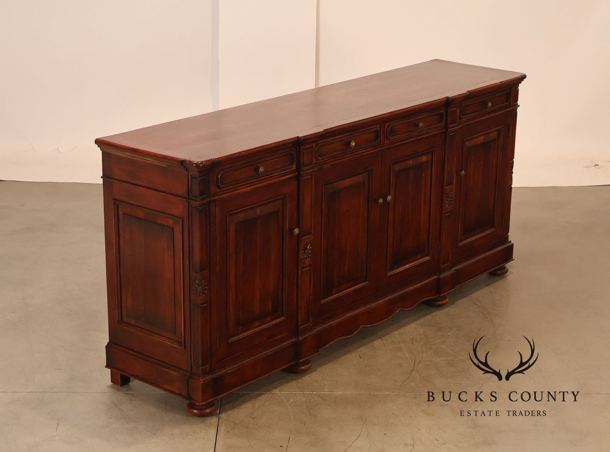 French Country Distressed Four-Door Buffet Sideboard