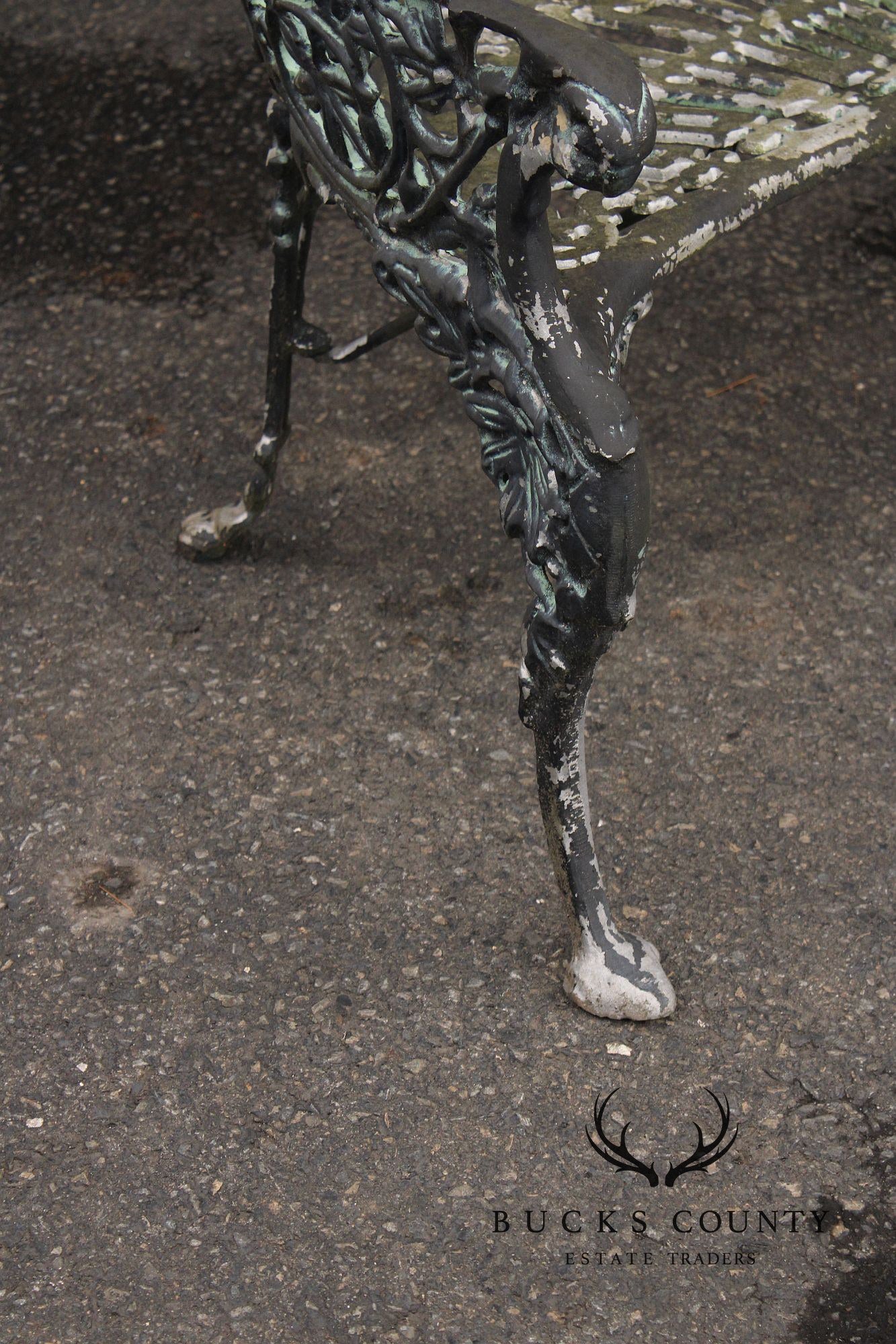 Coalbrookdale Style Vintage Cast Aluminum Garden Settee