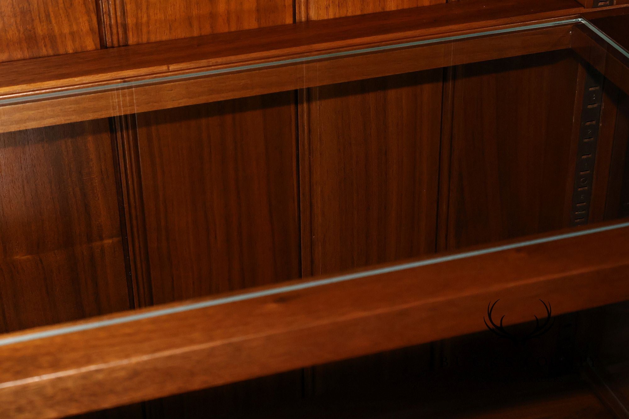 E.A. Clore Chippendale Style Bench Made Walnut Display Cabinet