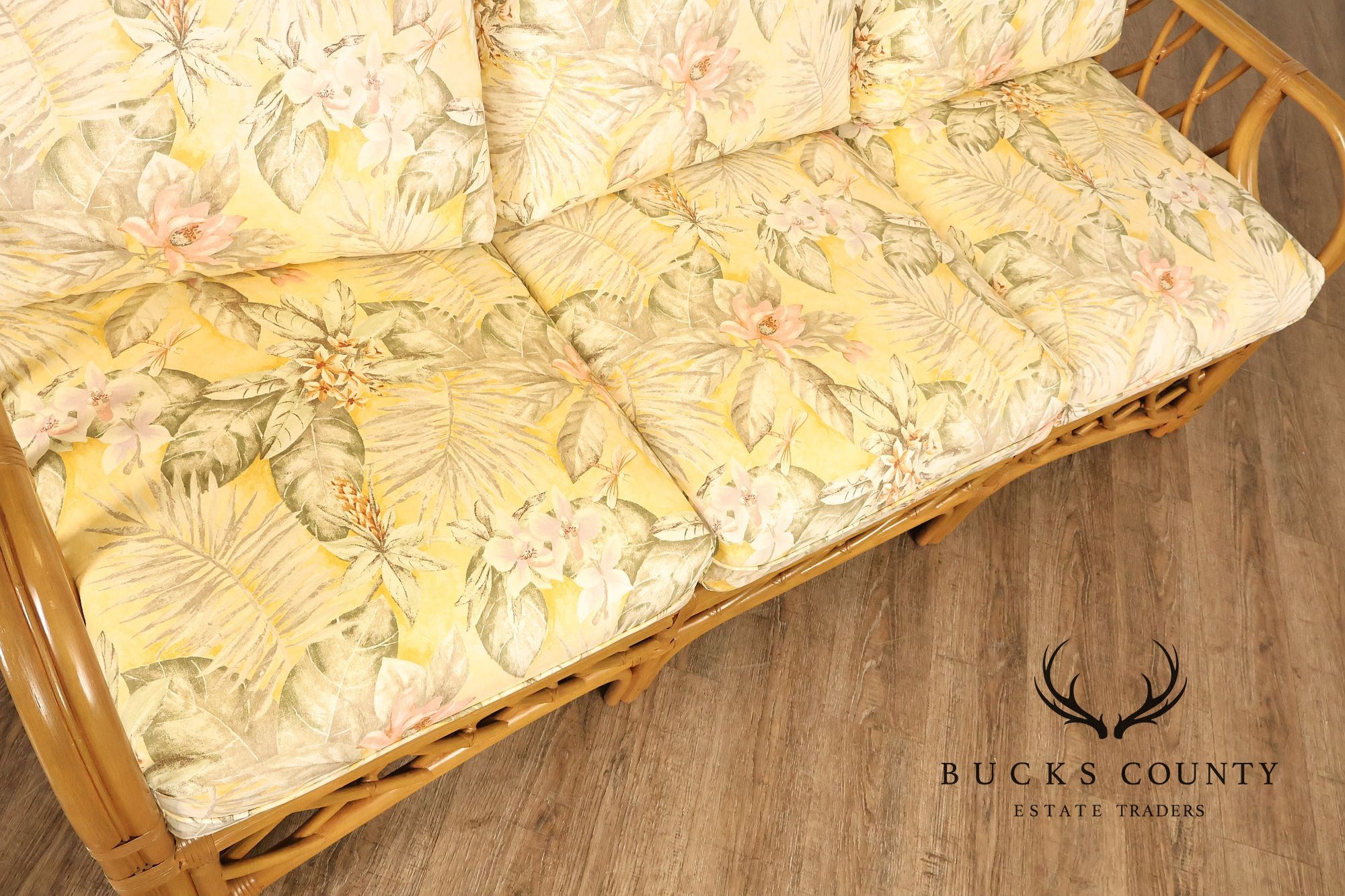 TradeWinds Rattan Sofa With Upholstered Cushions