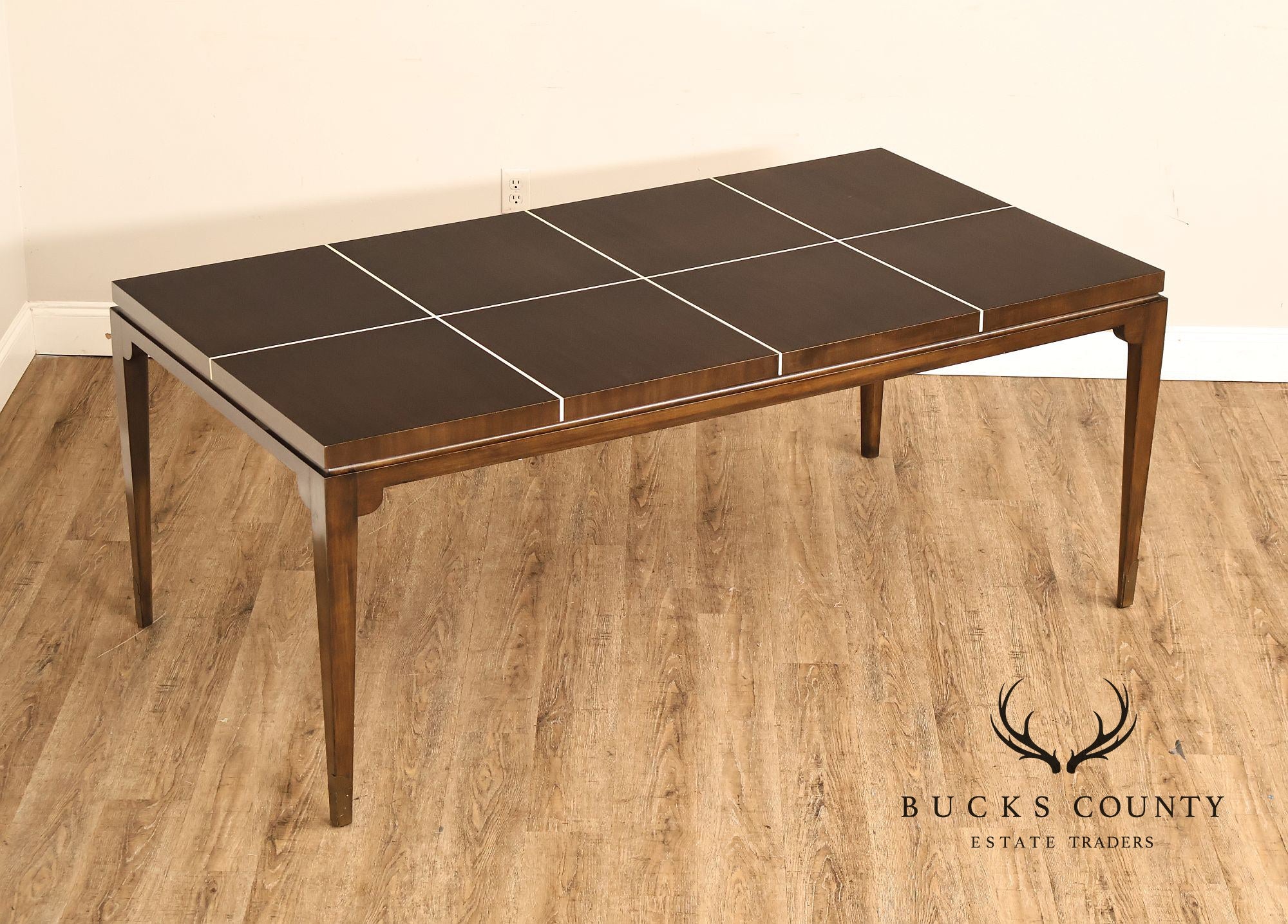 Tommi Parzinger Originals Lacquered Mahogany Expandable Dining Table