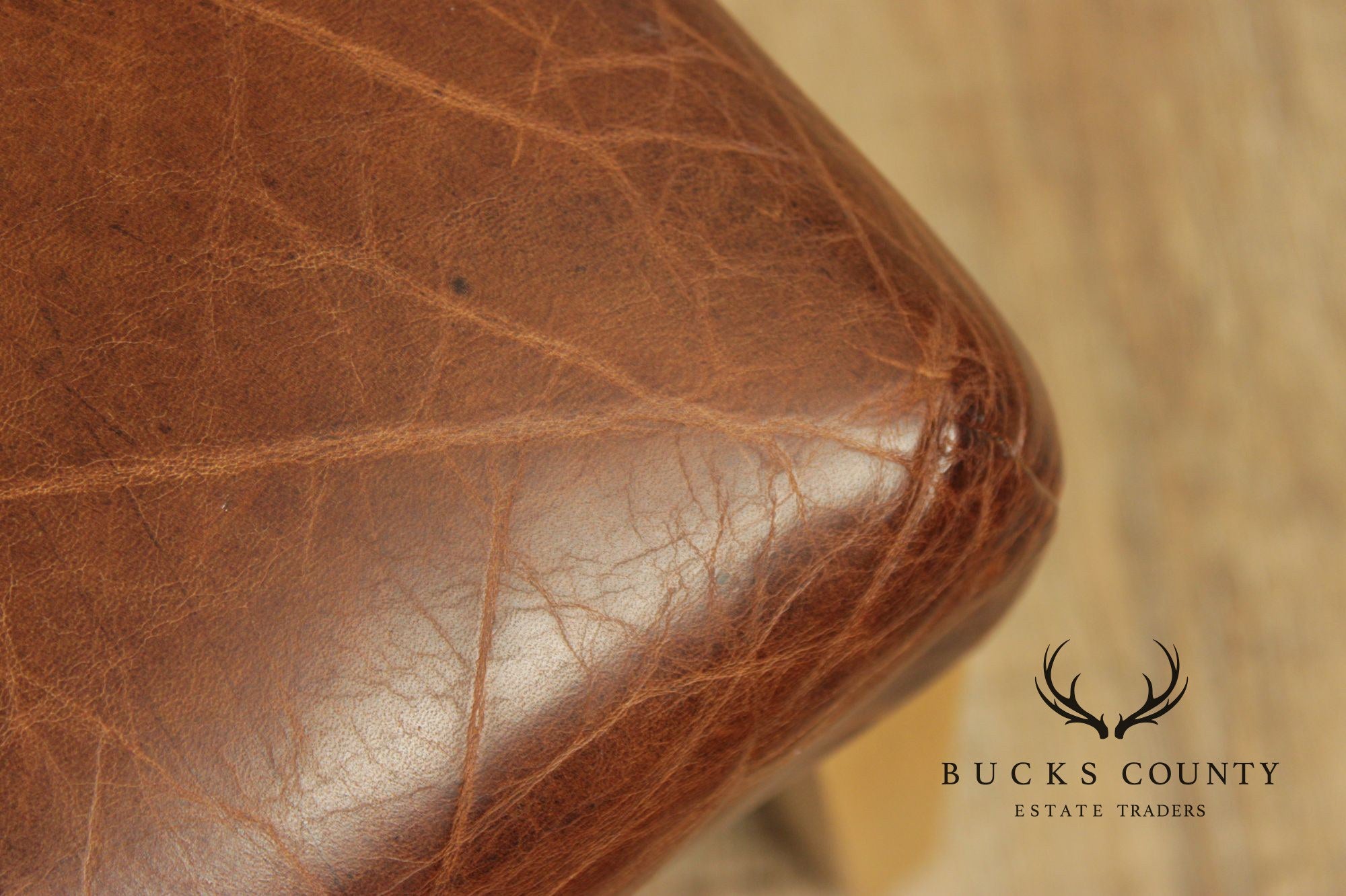 Restoration Hardware French Style Set of Four Leather Dining Chairs