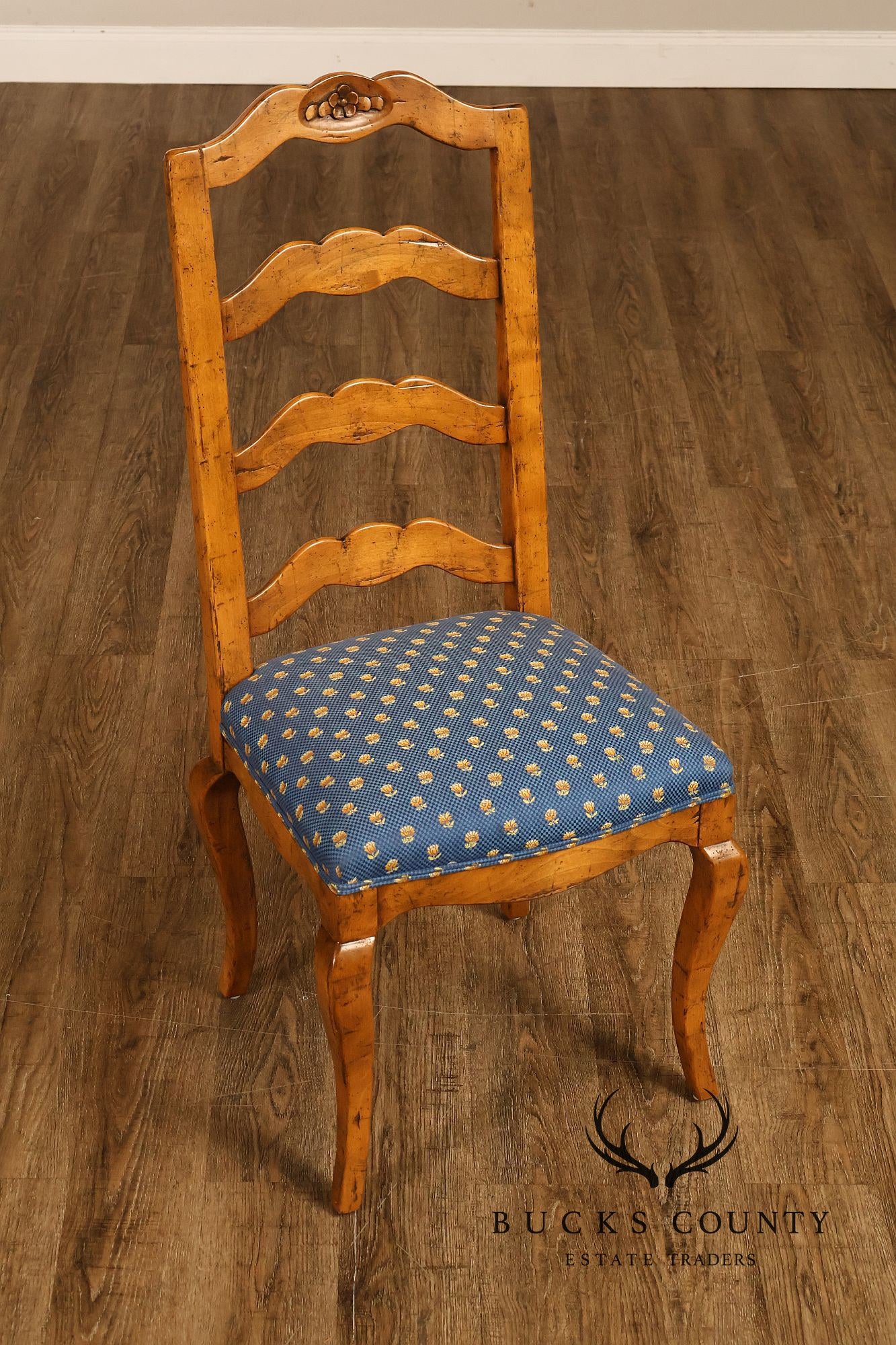Guy Chaddock Basque Hickory Set Of Eight French Country Ladder Back Dining Chairs