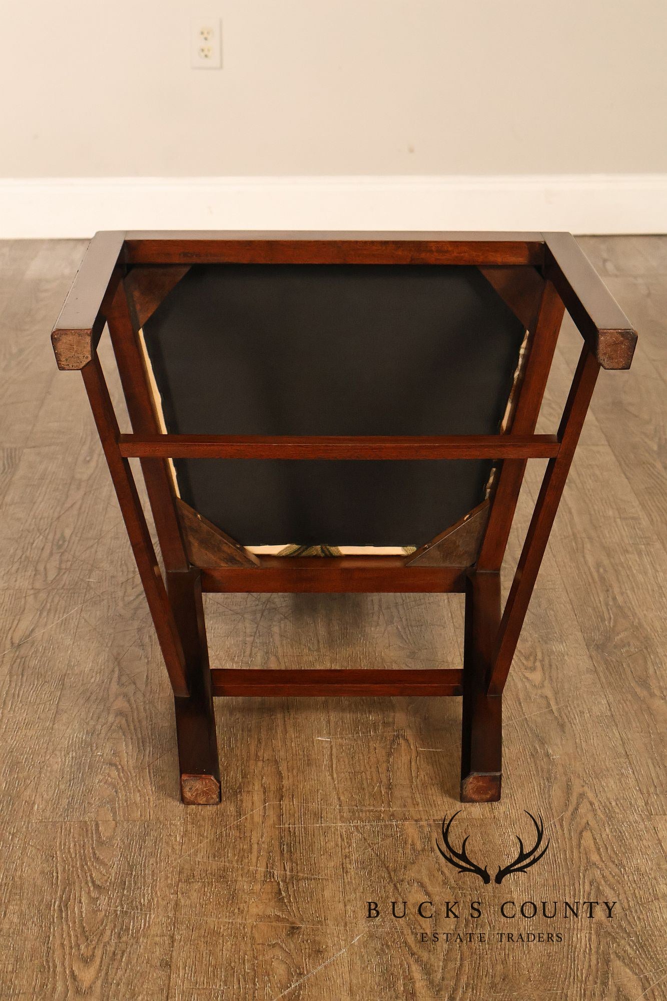 Chippendale Style Set of Eight Crewel Upholstered Mahogany Dining Chairs