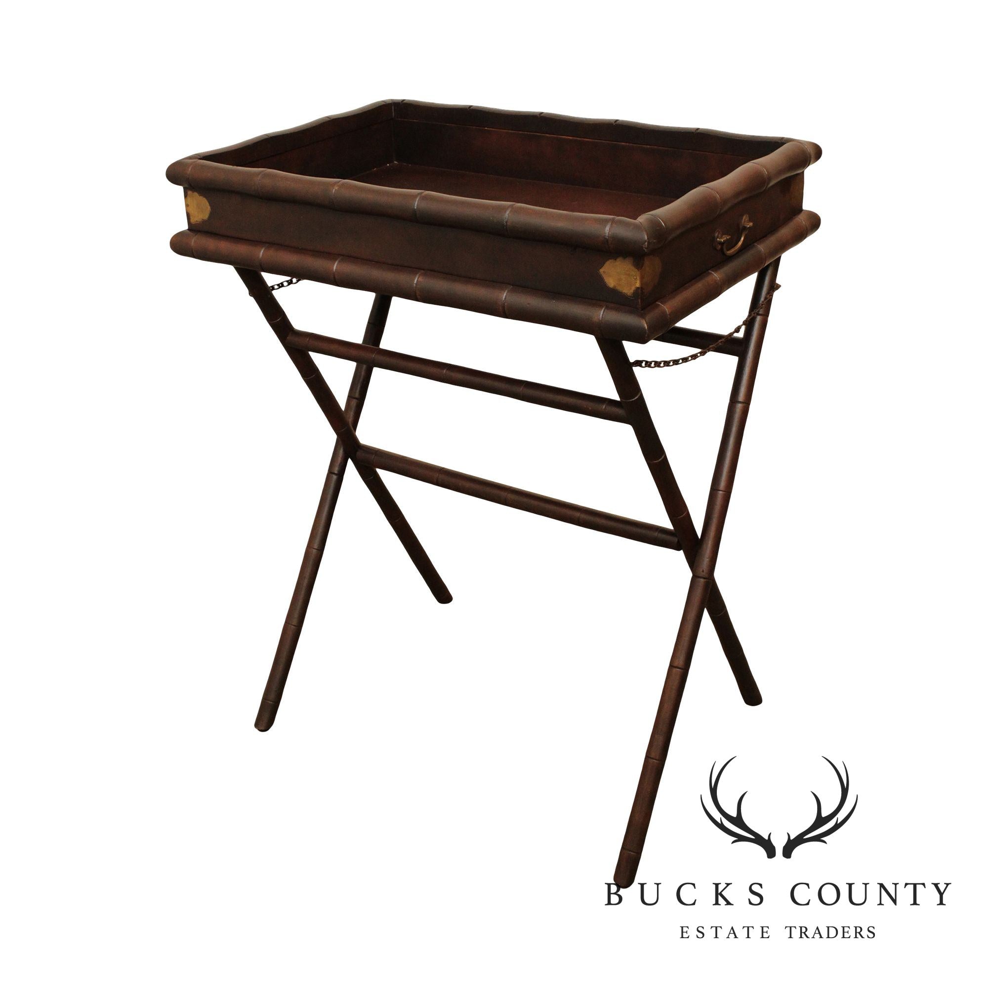 F.O. Mertz & Co Faux Bamboo Butlers Tray Table