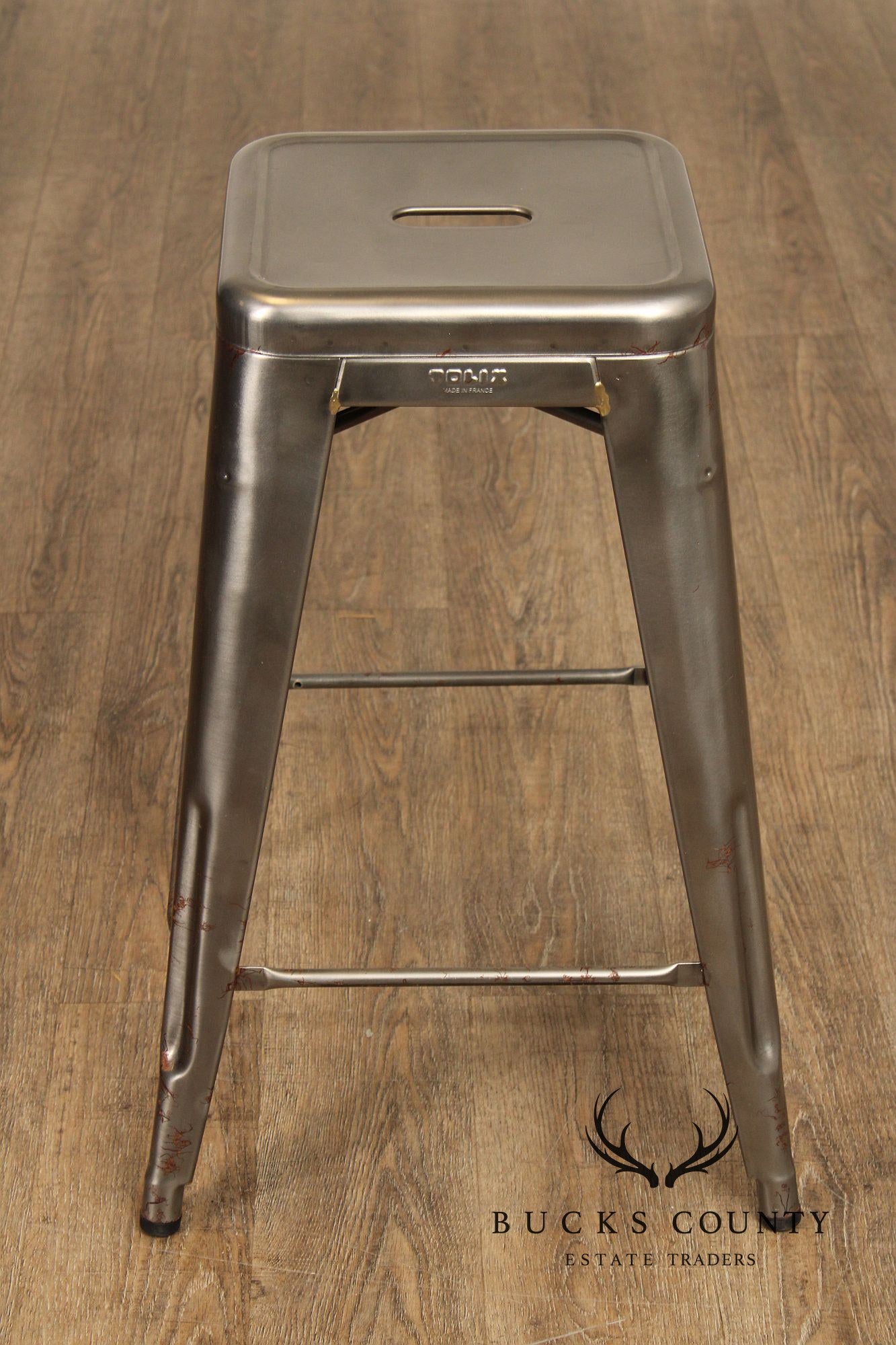 Tolix Industrial Style Pair of Steel Counter Stools