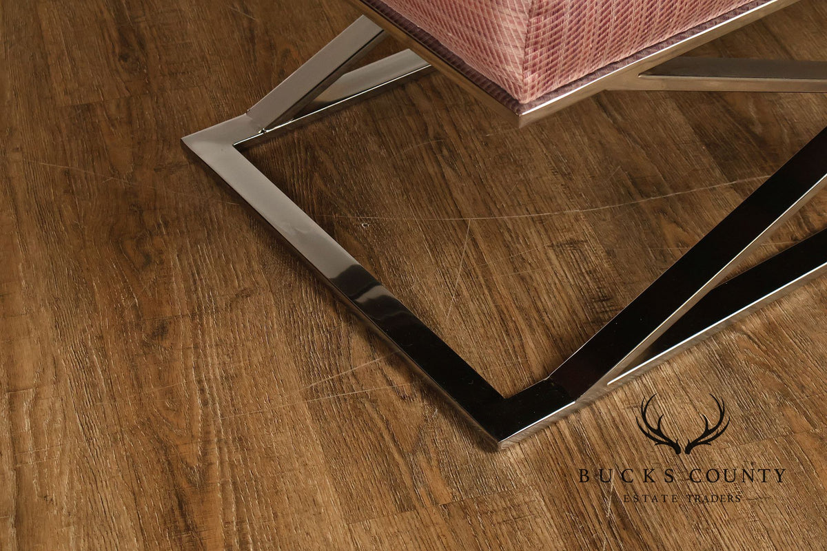 Milo Baughman Chrome X-Base Bench