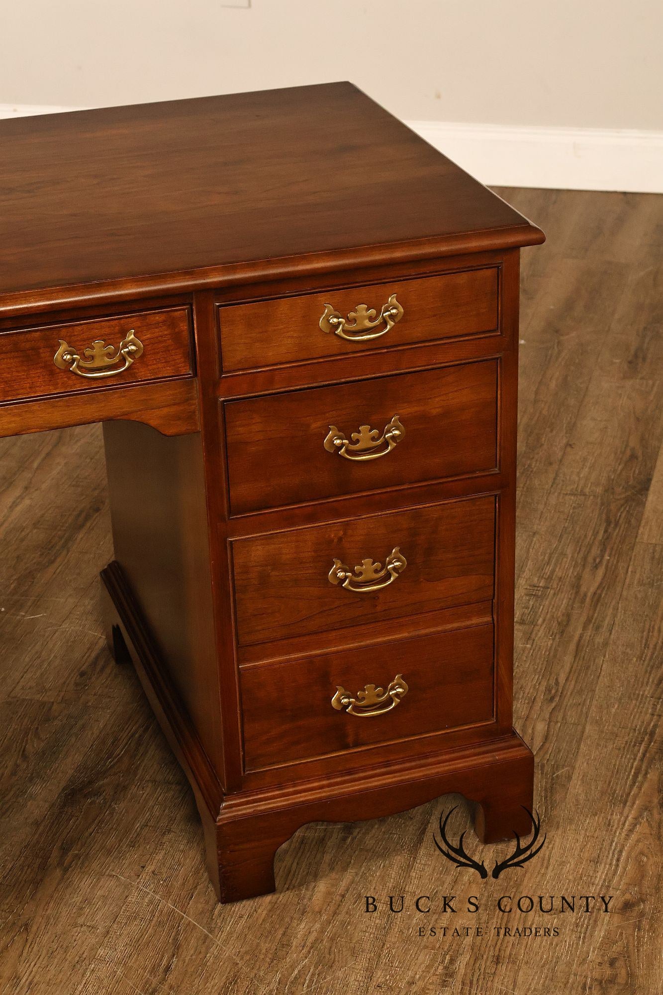 Stickley Chippendale Style Cherry Kneehole Desk