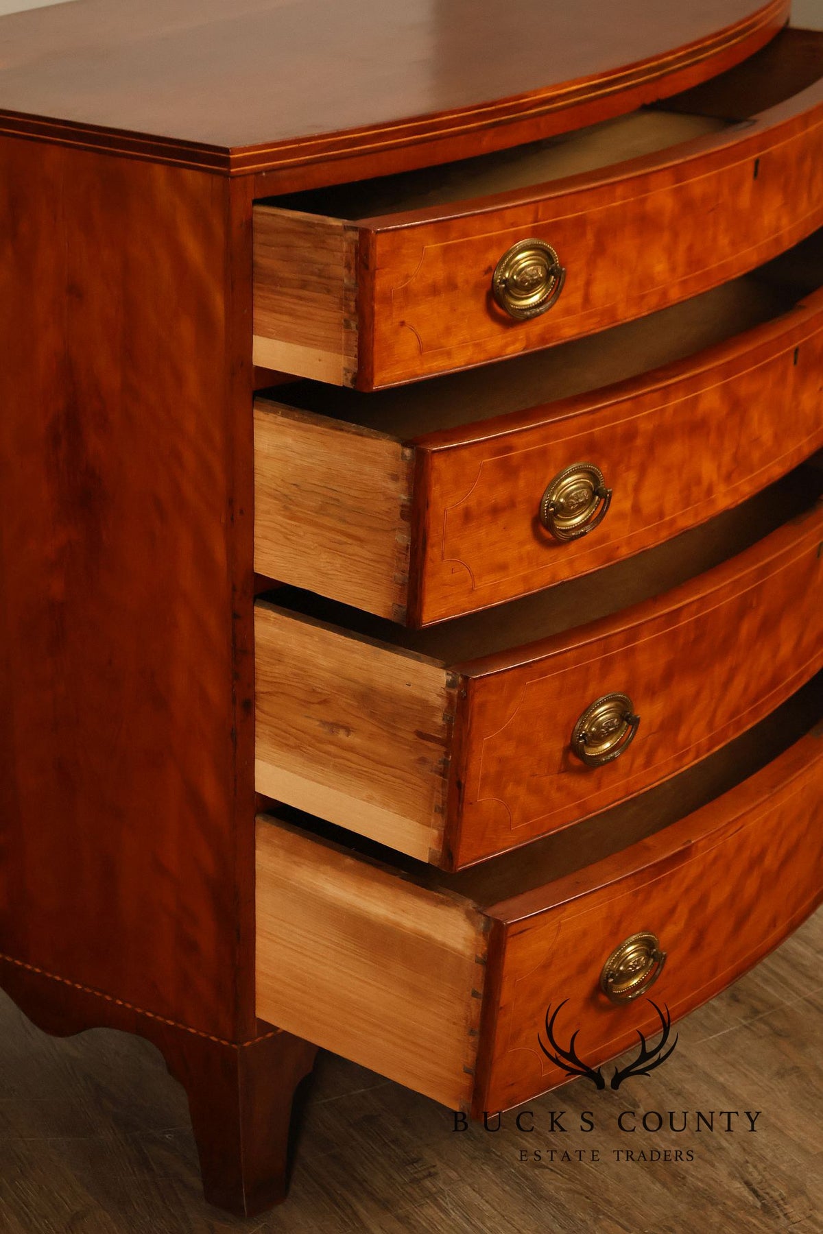 Federal Style Mahogany Bow Front Chest of Drawers