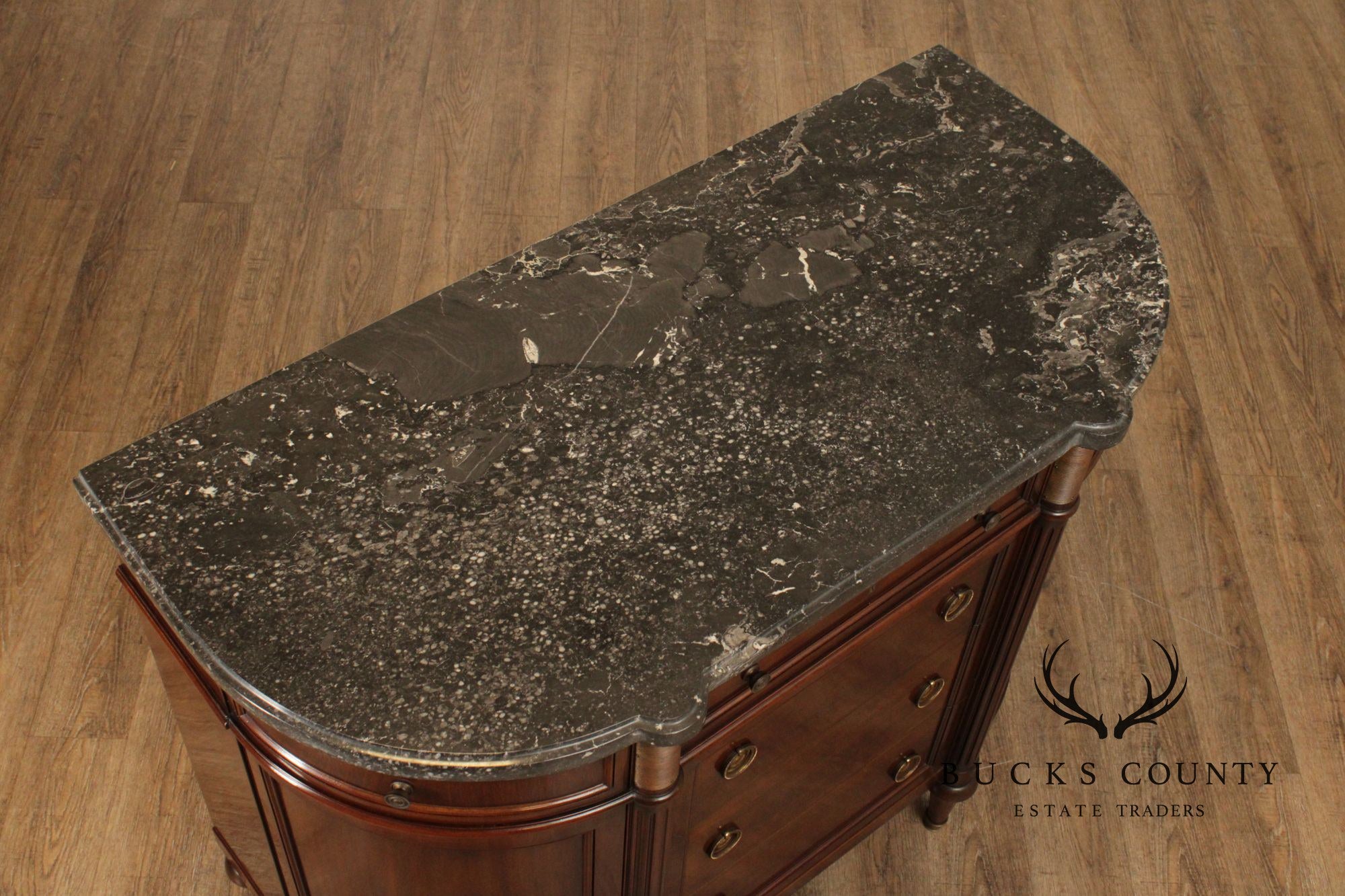 Regency Style Marble Top Mahogany Sideboard