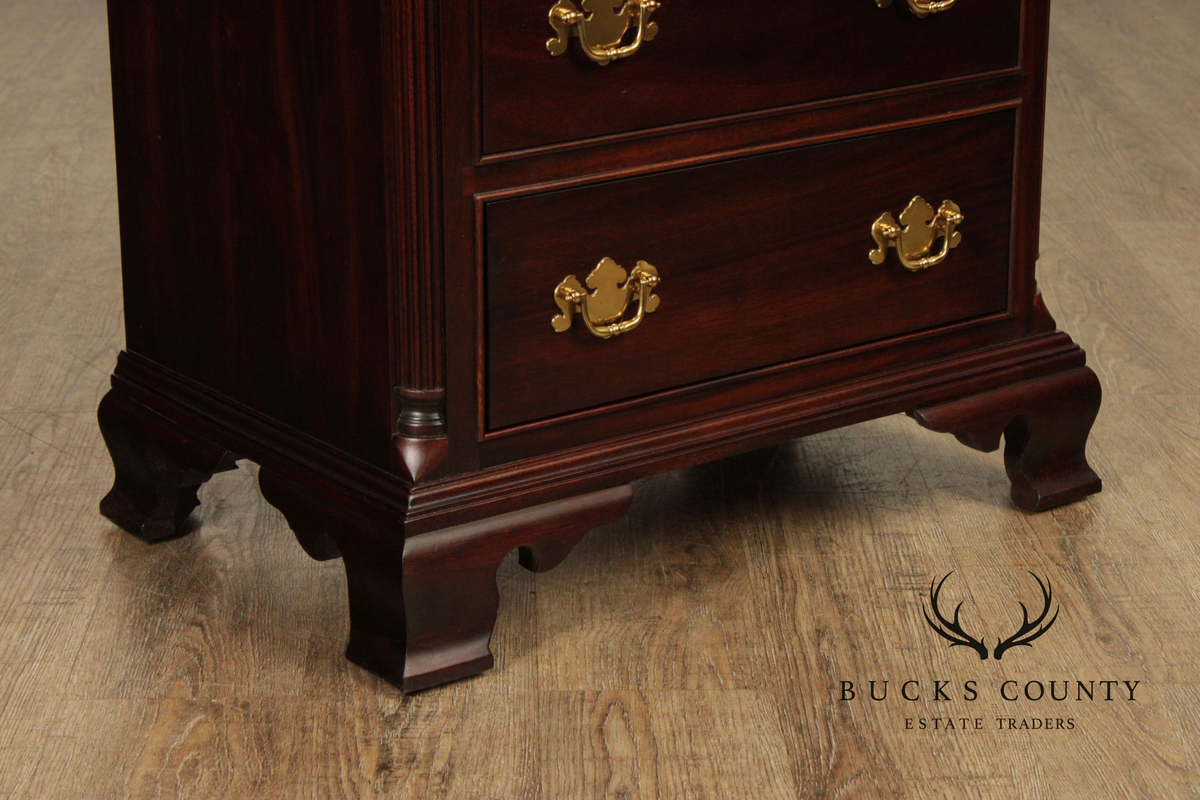 Stickley Chippendale Style Pair of Mahogany Nightstands