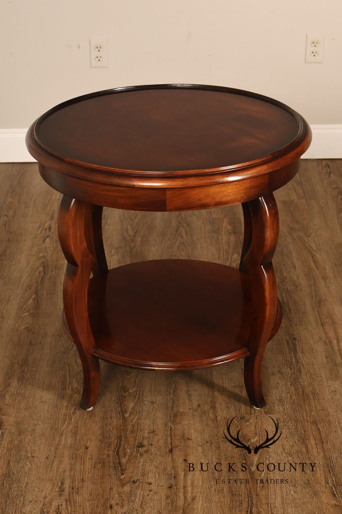Baker Milling Road Round Mahogany Two Tier Lamp Table
