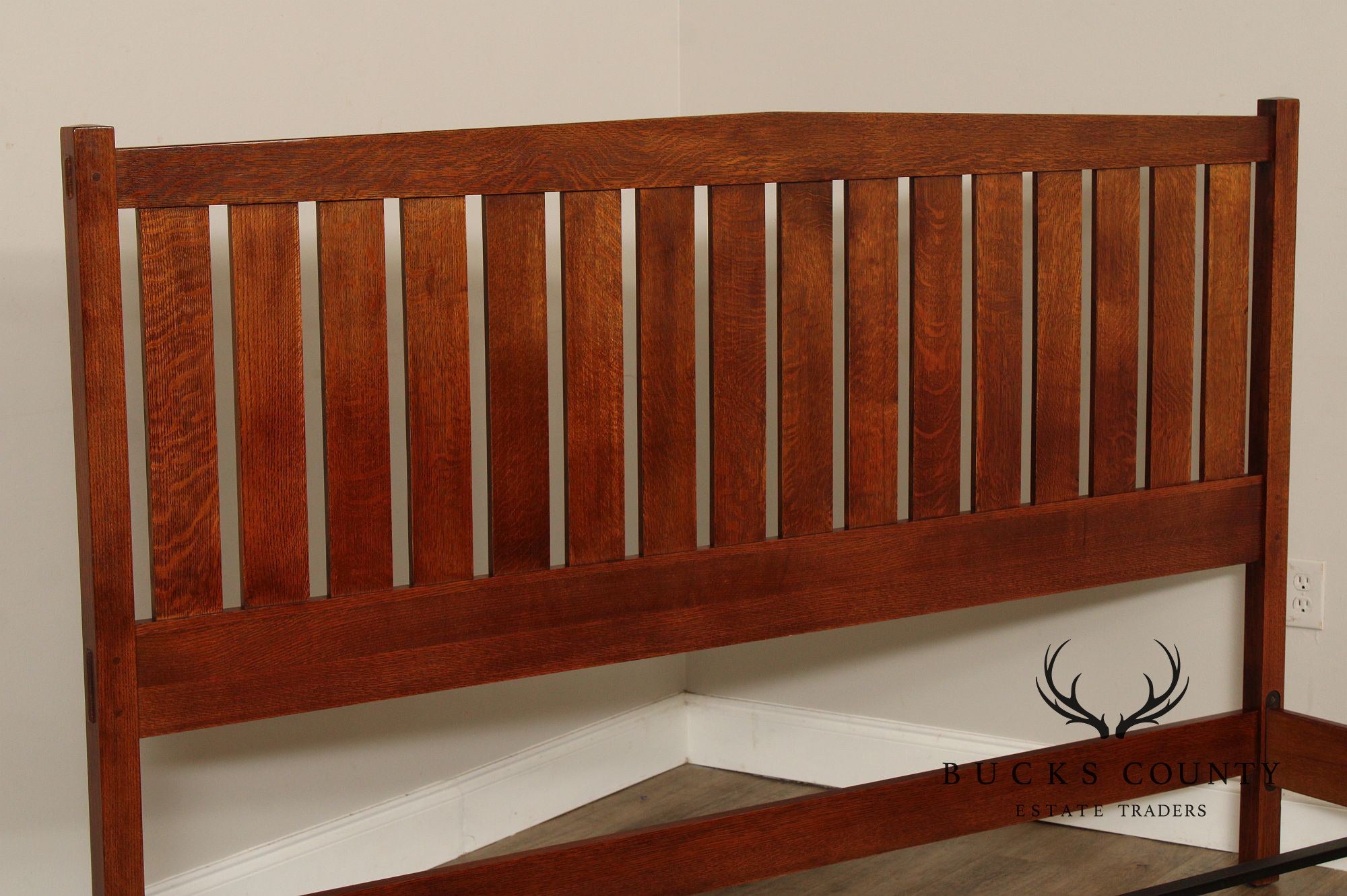 Stickley Mission Collection King Size Oak Slat Bed