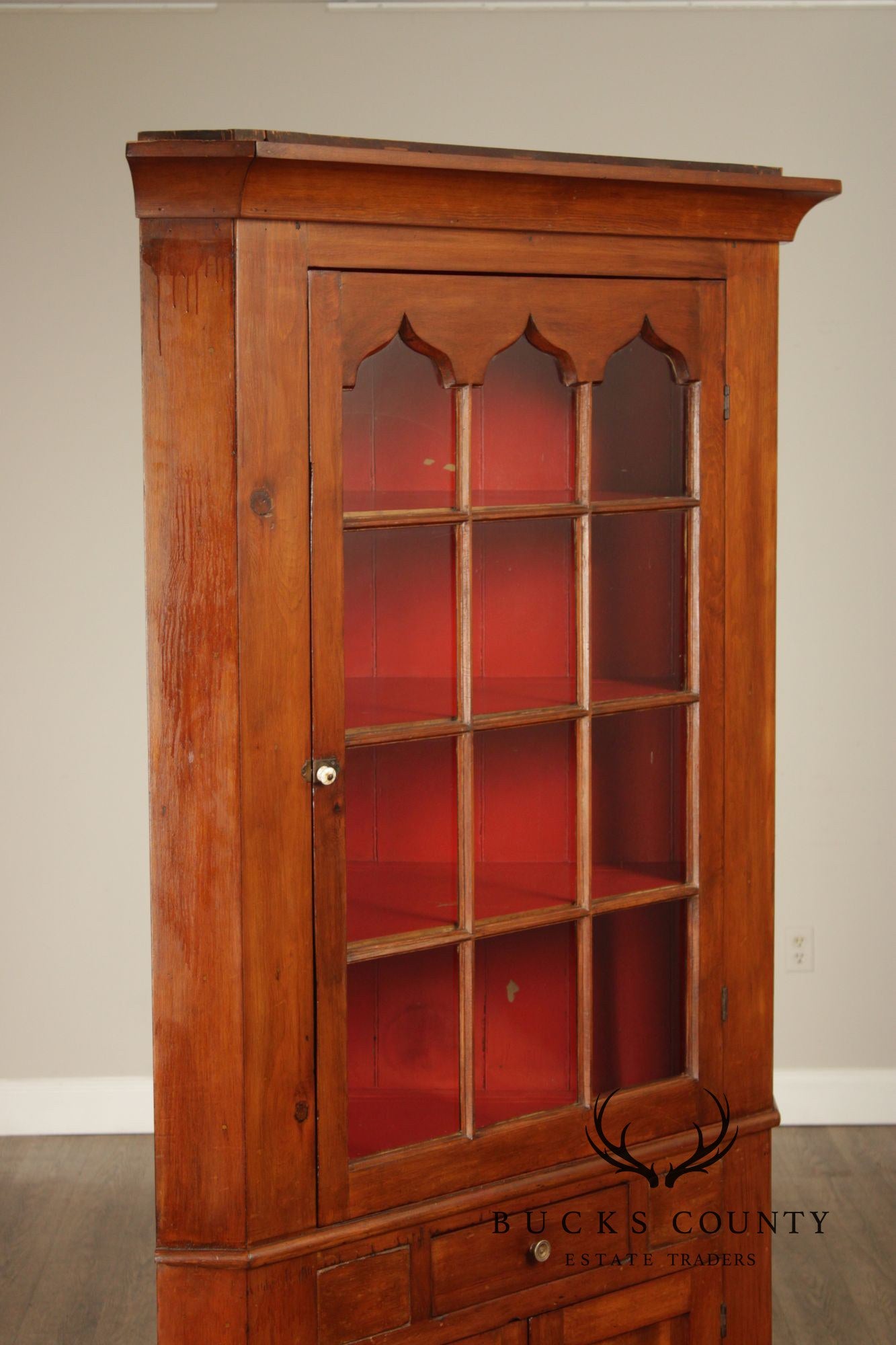 Antique American Pine Corner Cabinet