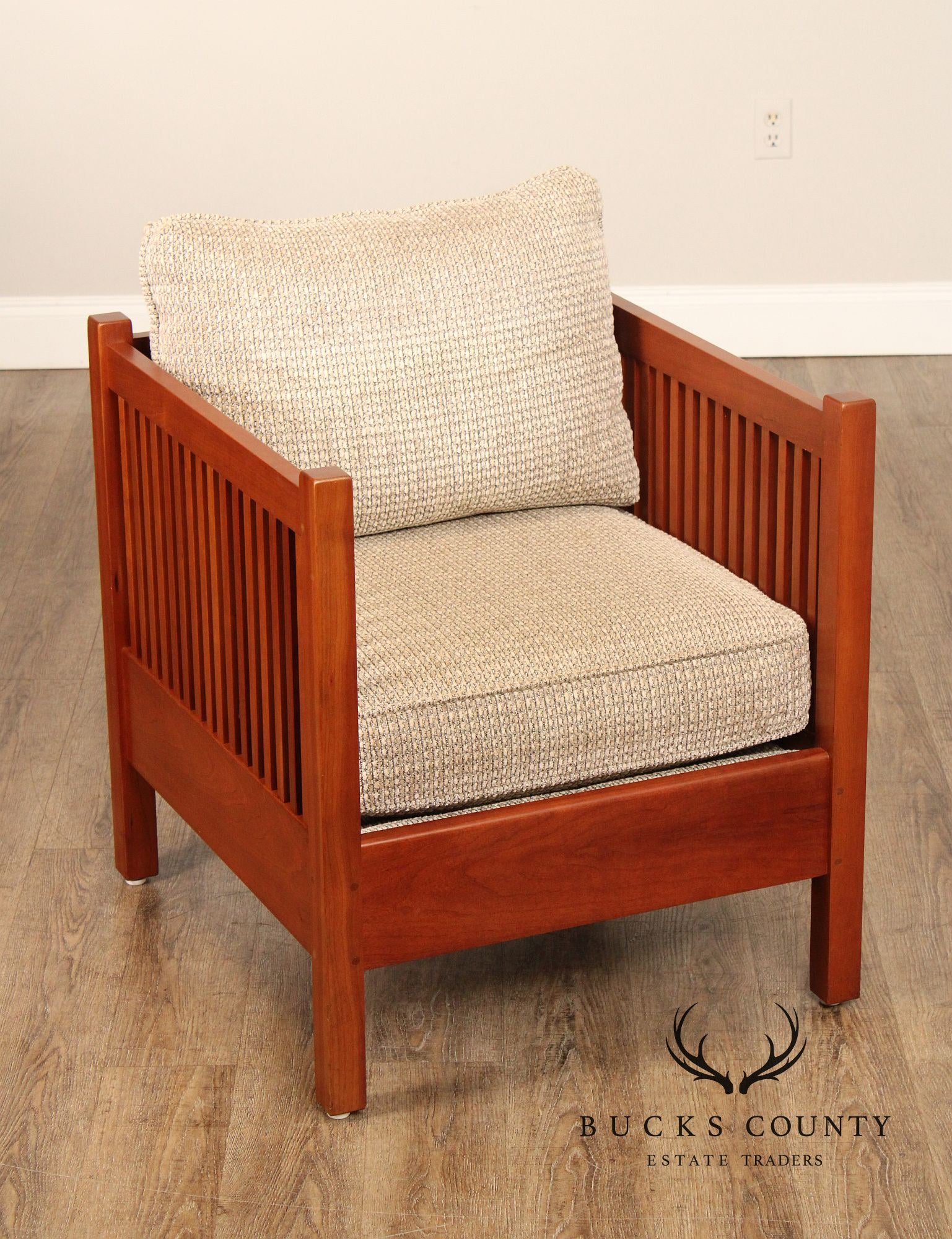 Stickley Mission Style Cherry Spindle Lounge Chair