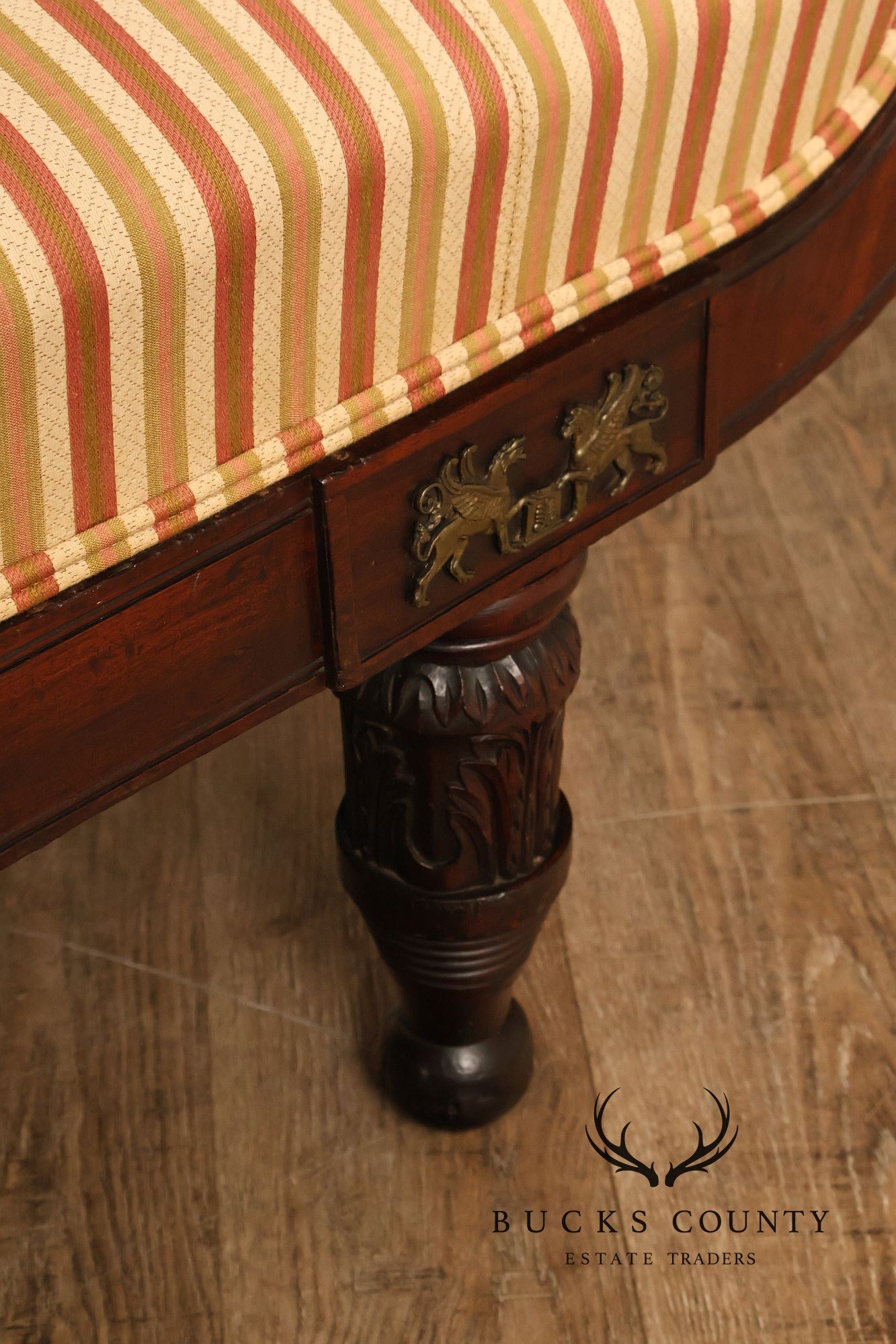 Antique American Empire Period 19th Century Carved Mahogany Sofa