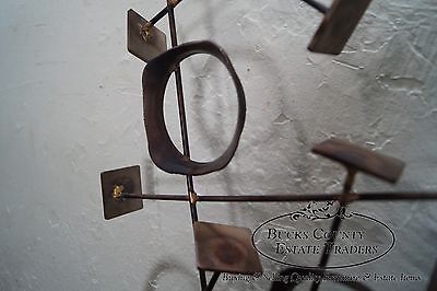 Mid Century Modern Geometric Iron Wall Sculpture (manner of Curtis Jere)