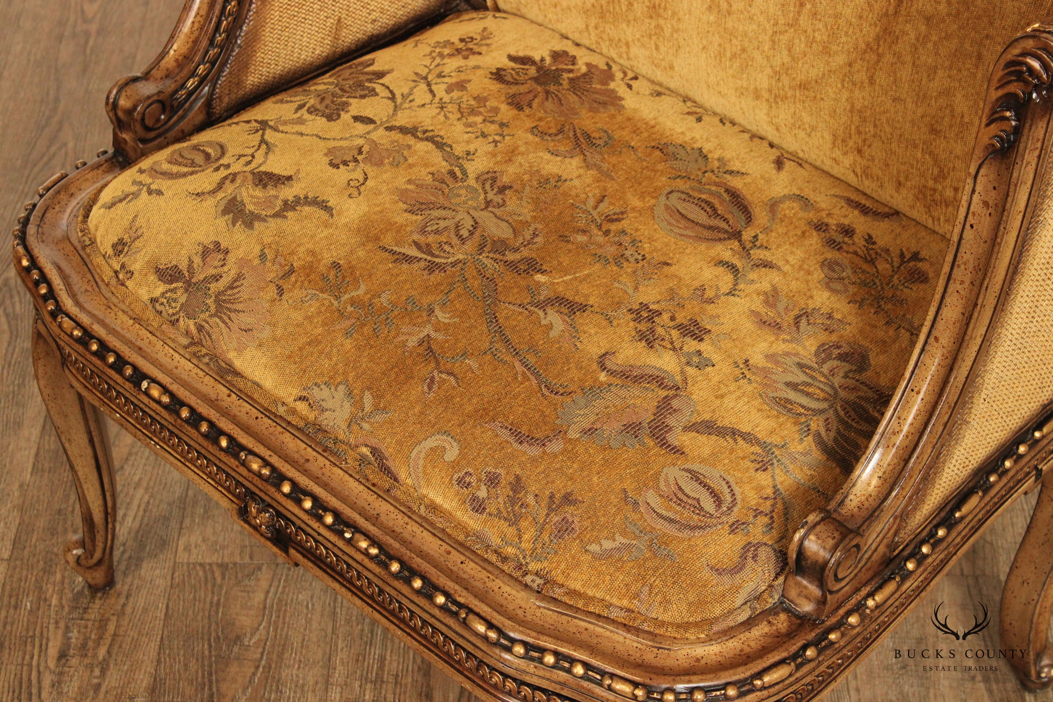 French Louis XV Style Gilt Painted Armchair