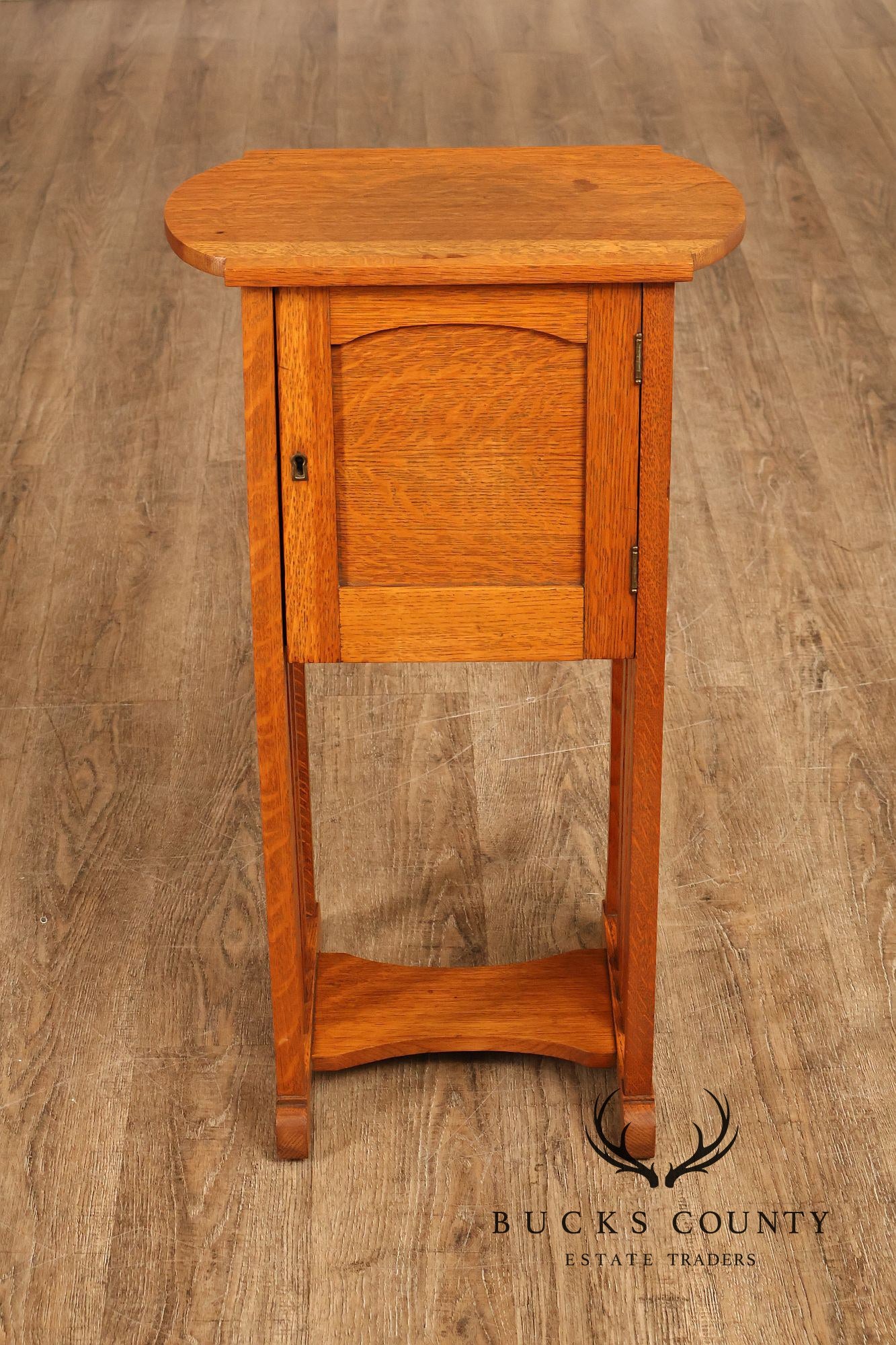 Antique Arts And Crafts Oak Bedside Cabinet / Humidor