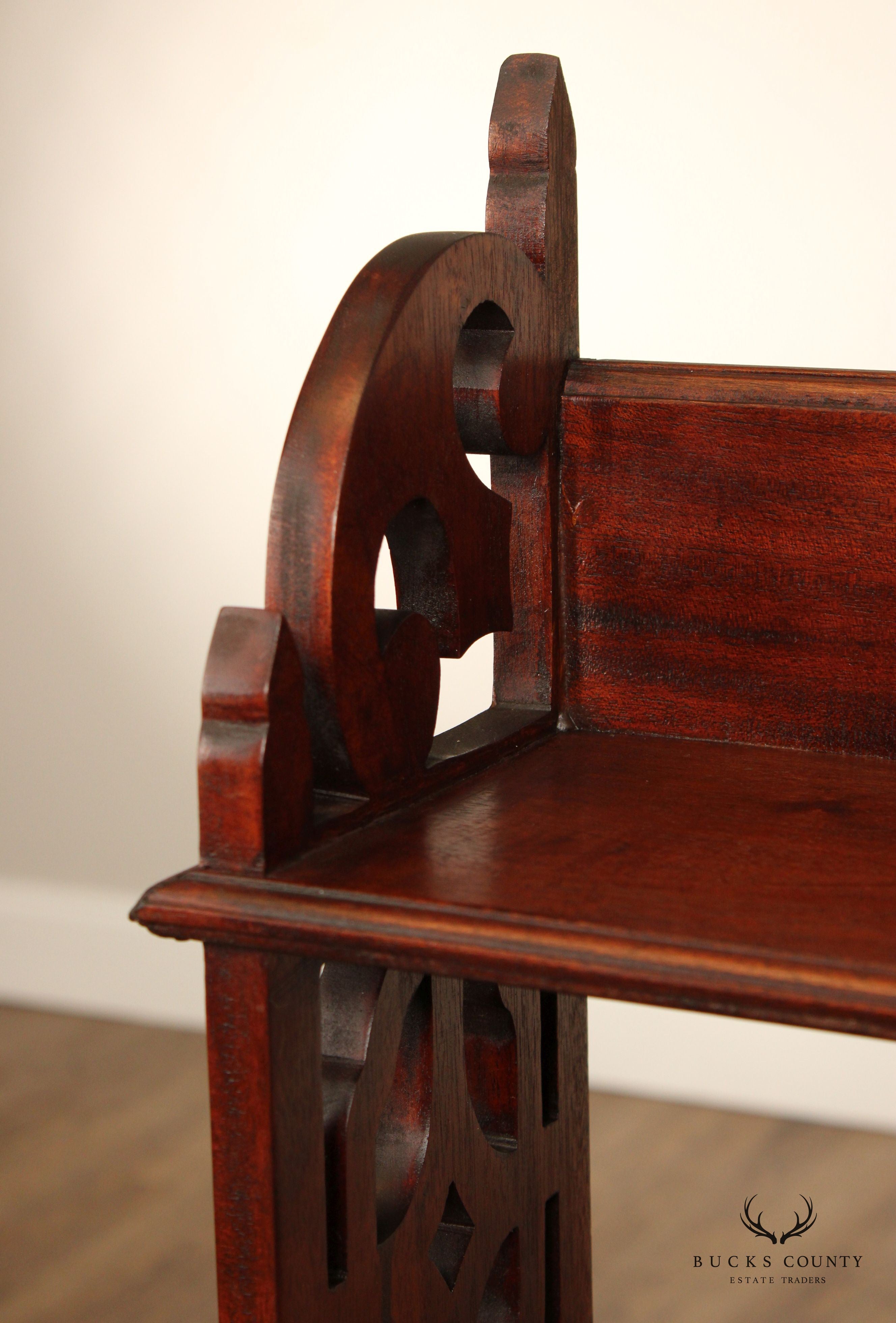 Regency Style Carved Mahogany Narrow Etagere