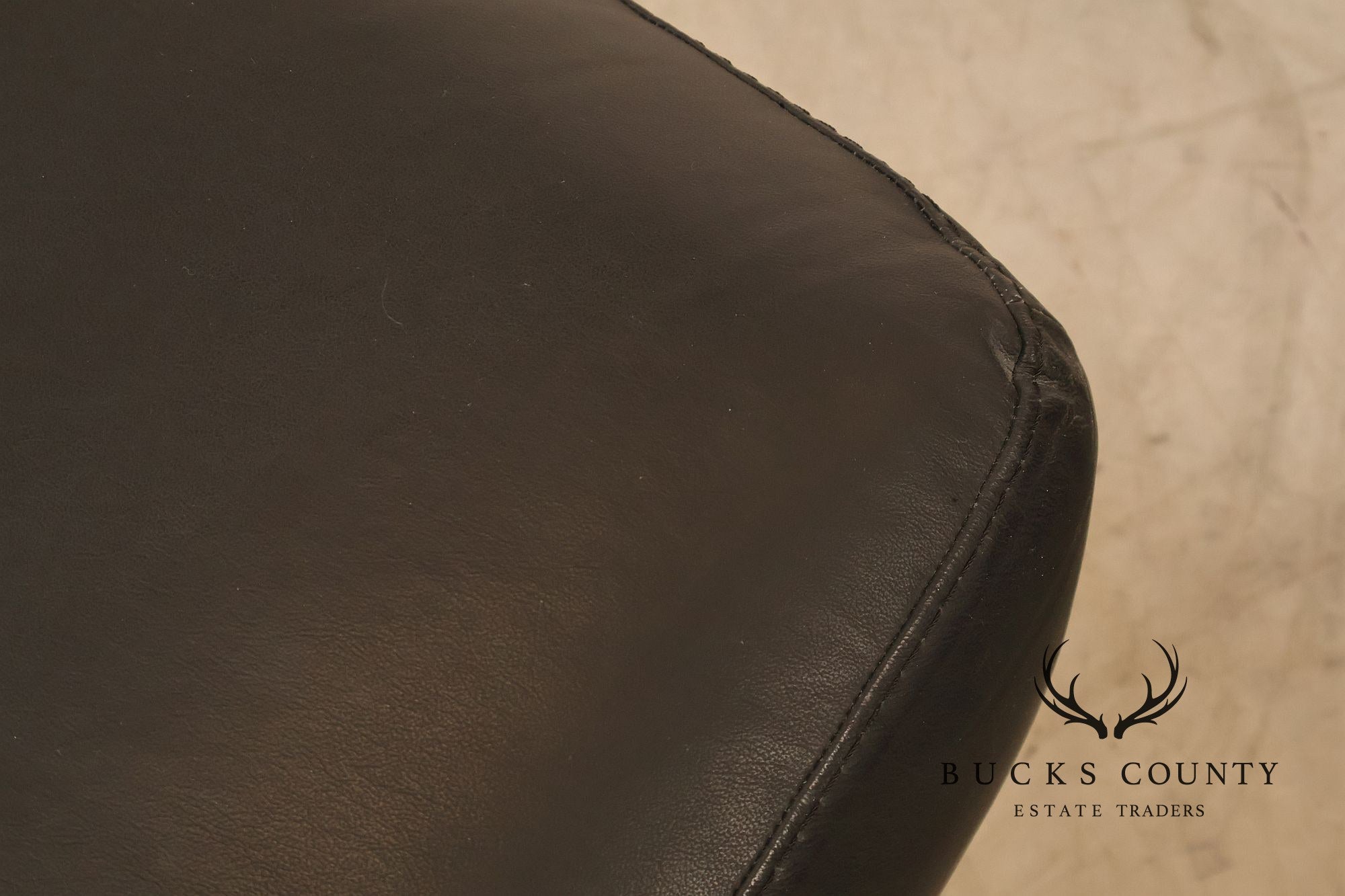 Brazialian Black Leather Modern Square Ottoman On Casters By Italsofa Bahia Ltda