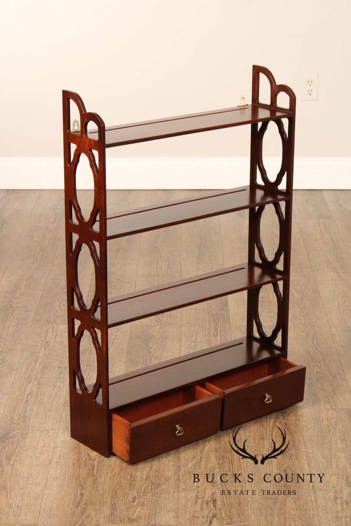 Chippendale Style Mahogany Wall-Hanging Display Shelf