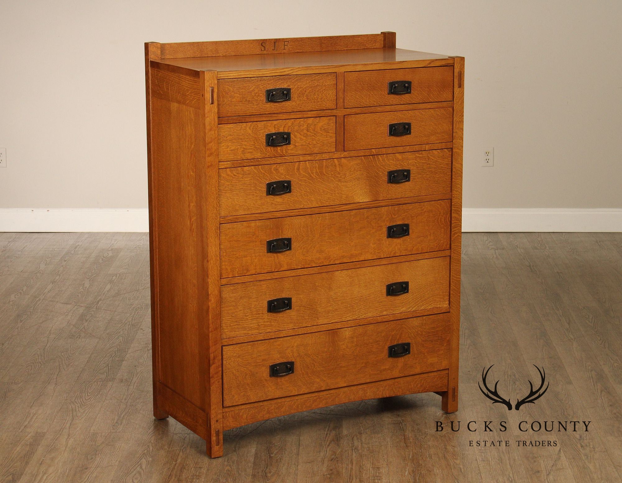 Stickley Mission Collection Oak Tall Chest Of Drawers