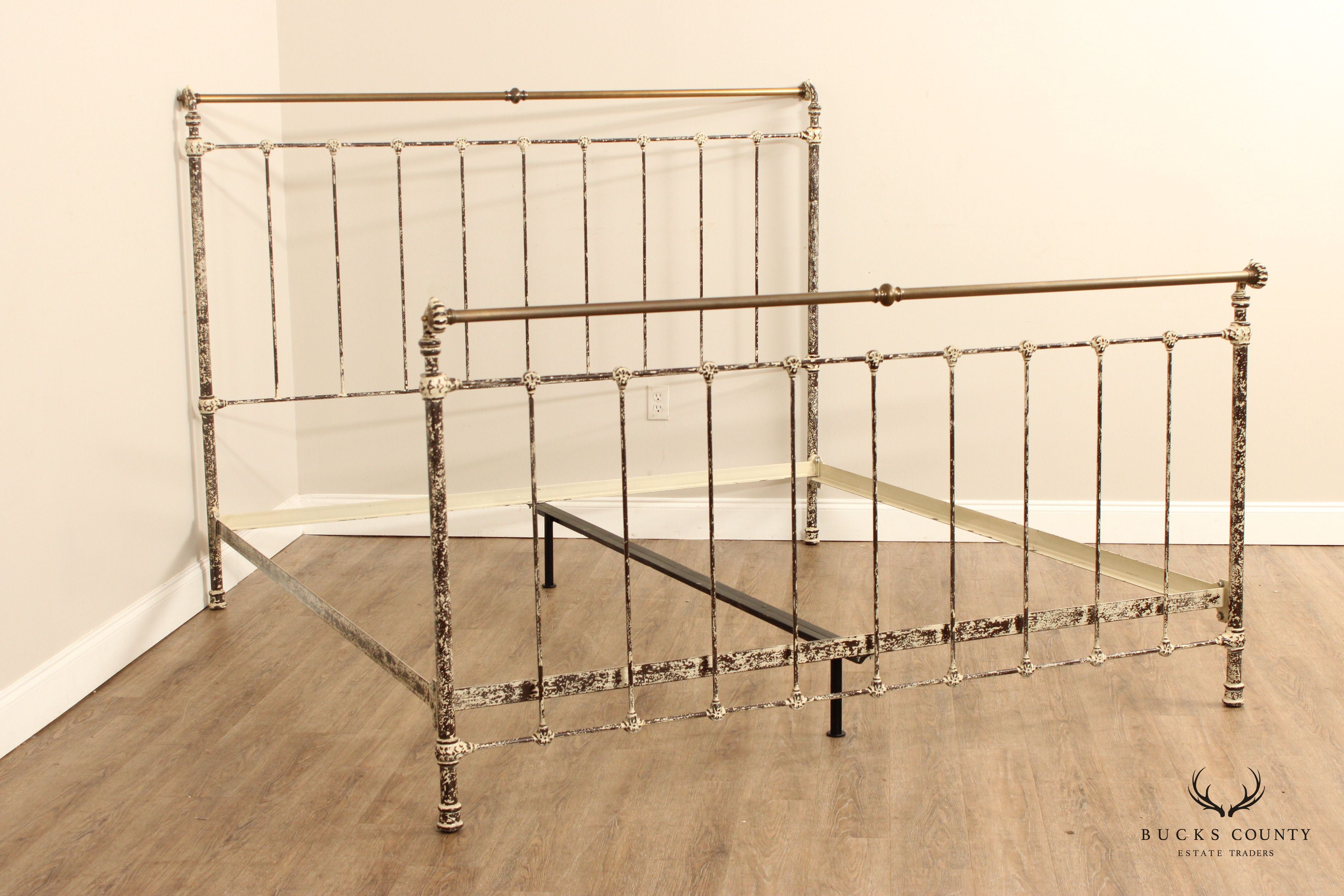 Charles P. Rogers Victorian Style Iron and Brass King Size Bed