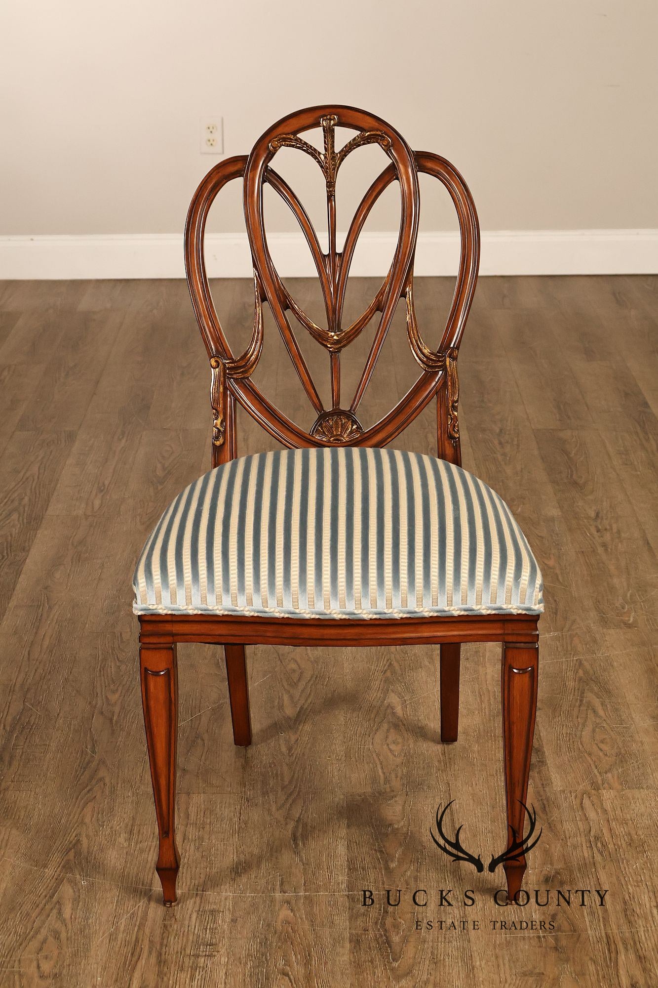 Hepplewhite Style Quality Set of Four Shield Back Dining Chairs