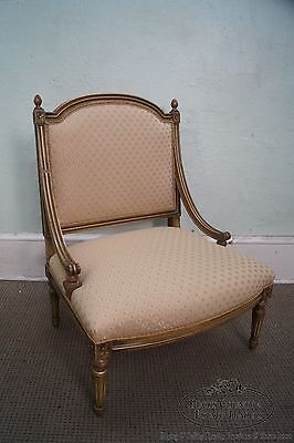 Quality Pair of French Louis XV Style Painted Slipper Chairs