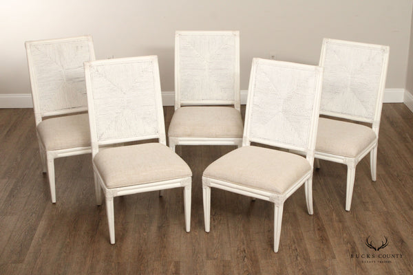 Tommy Bahama Ocean Breeze Collection White Rattan Set of Five 'Regatta' Side Dining Chairs