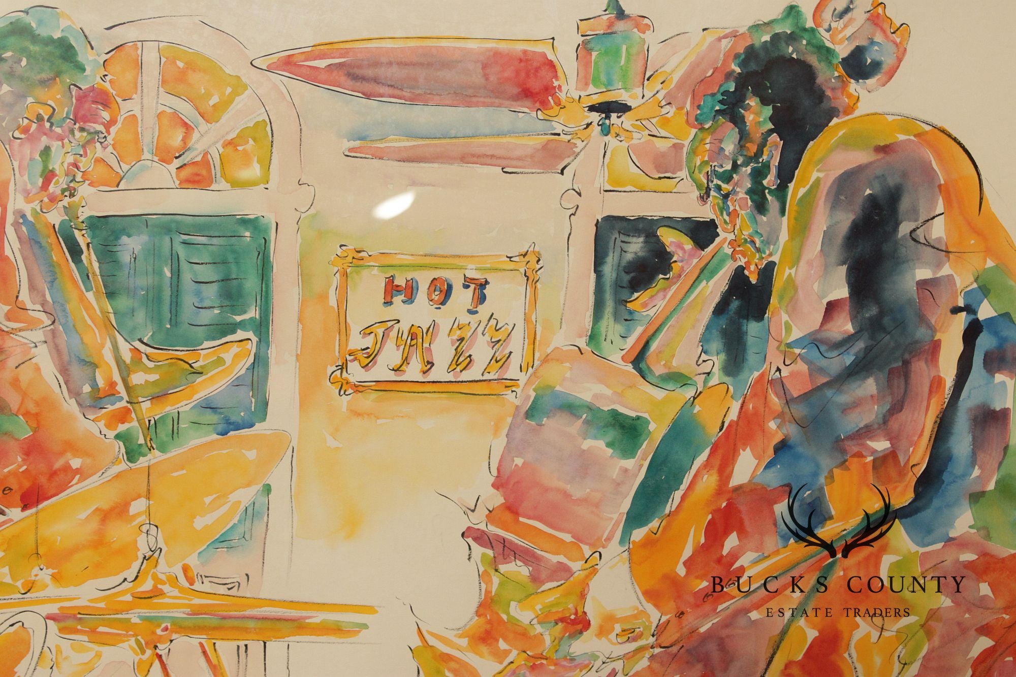 Michael Smiroldo Watercolor Painting, Jazz Band