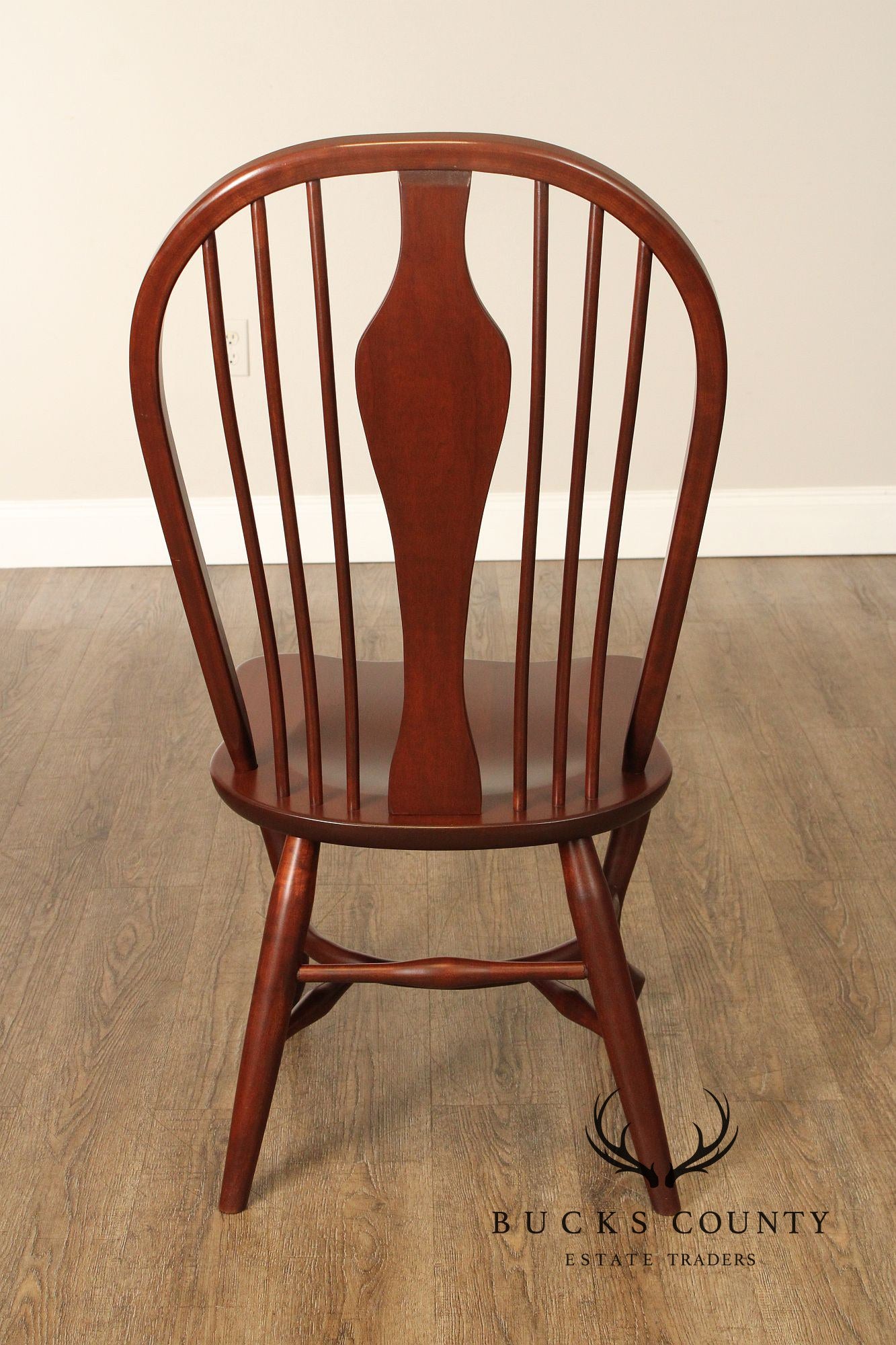 Custom Quality Set Of Six Cherry Windsor Style Dining Chairs