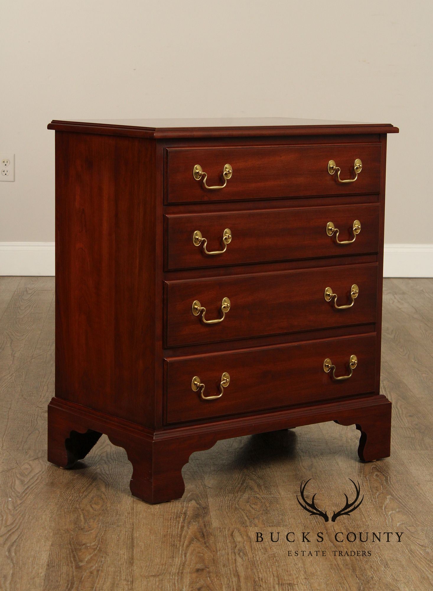 Henkel Harris Chippendale Style Cherry Nightstand Chest