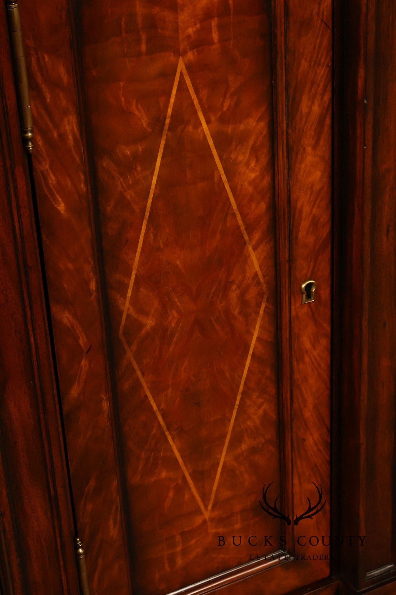 Theodore Alexander Replica Concave Mahogany And Burl Mahogany Sideboard Cabinet